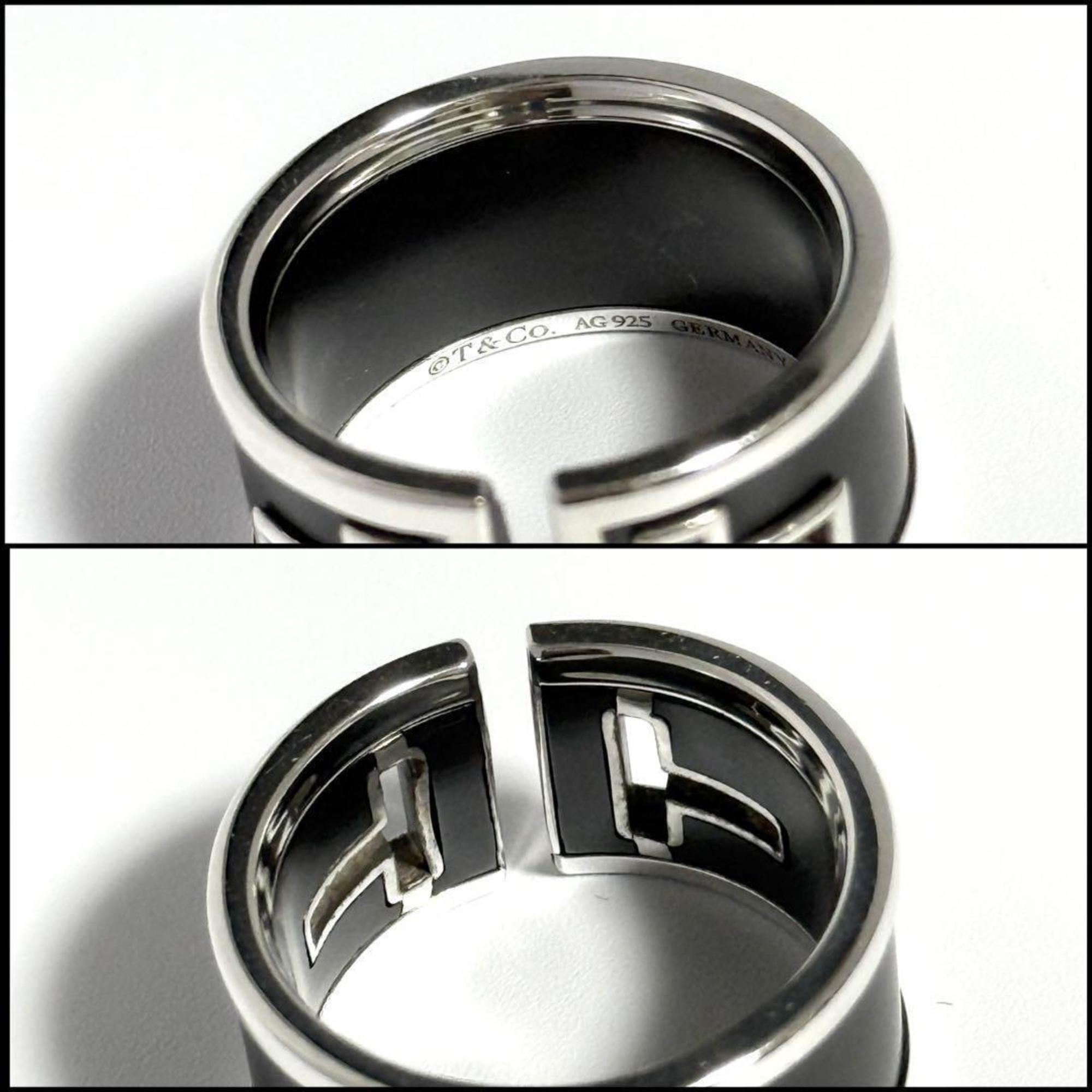 Tiffany Black Silver 925 Band Ring (Pre-Owned)