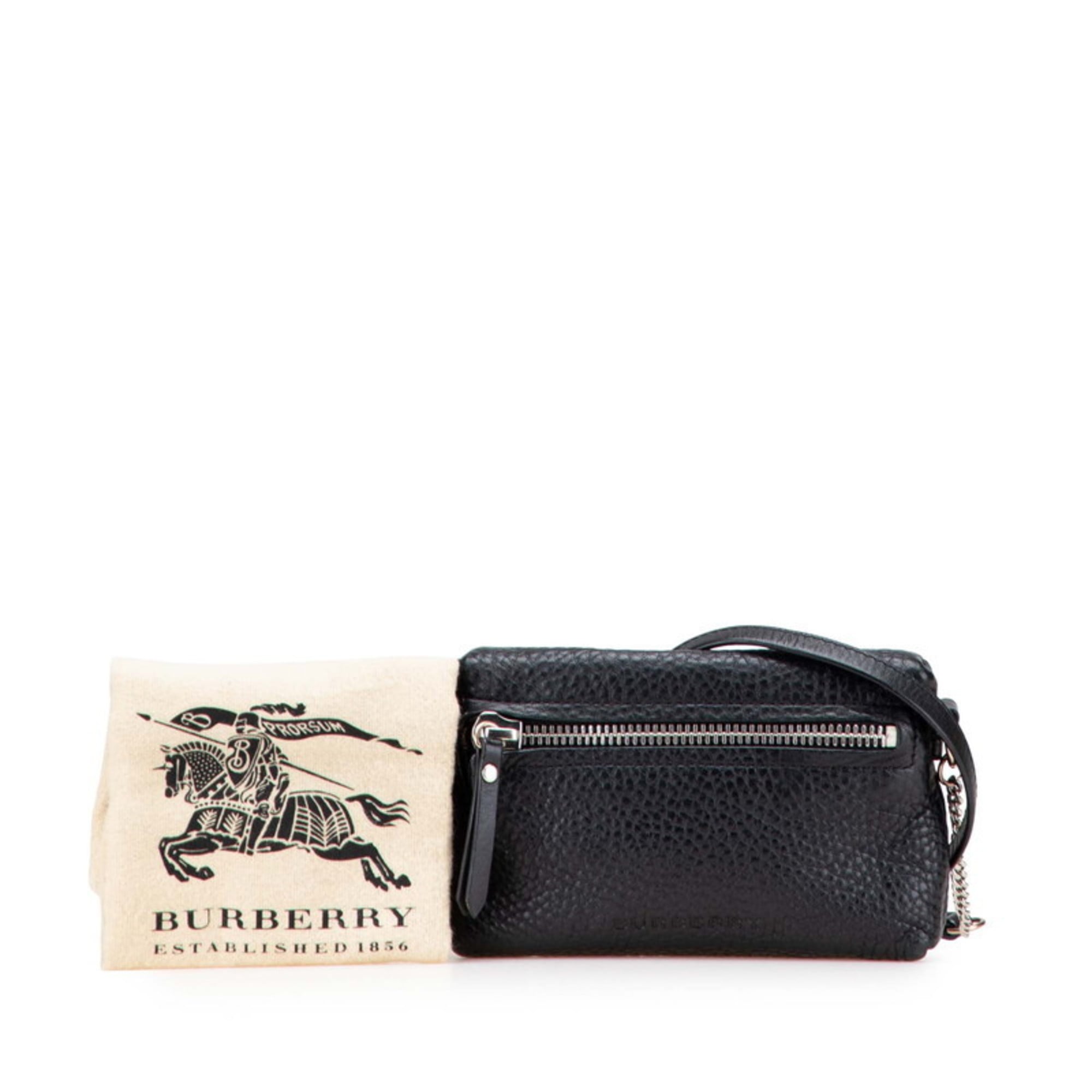 Burberry Black Leather Pochette Shoulder Bag (Pre-Owned)