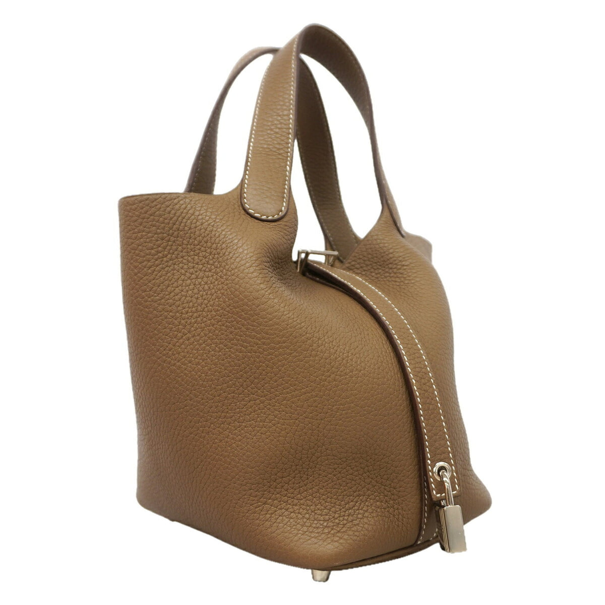 Hermes Etoupe Gray Taurillon Clemence Leather Handbag (Pre-Owned)
