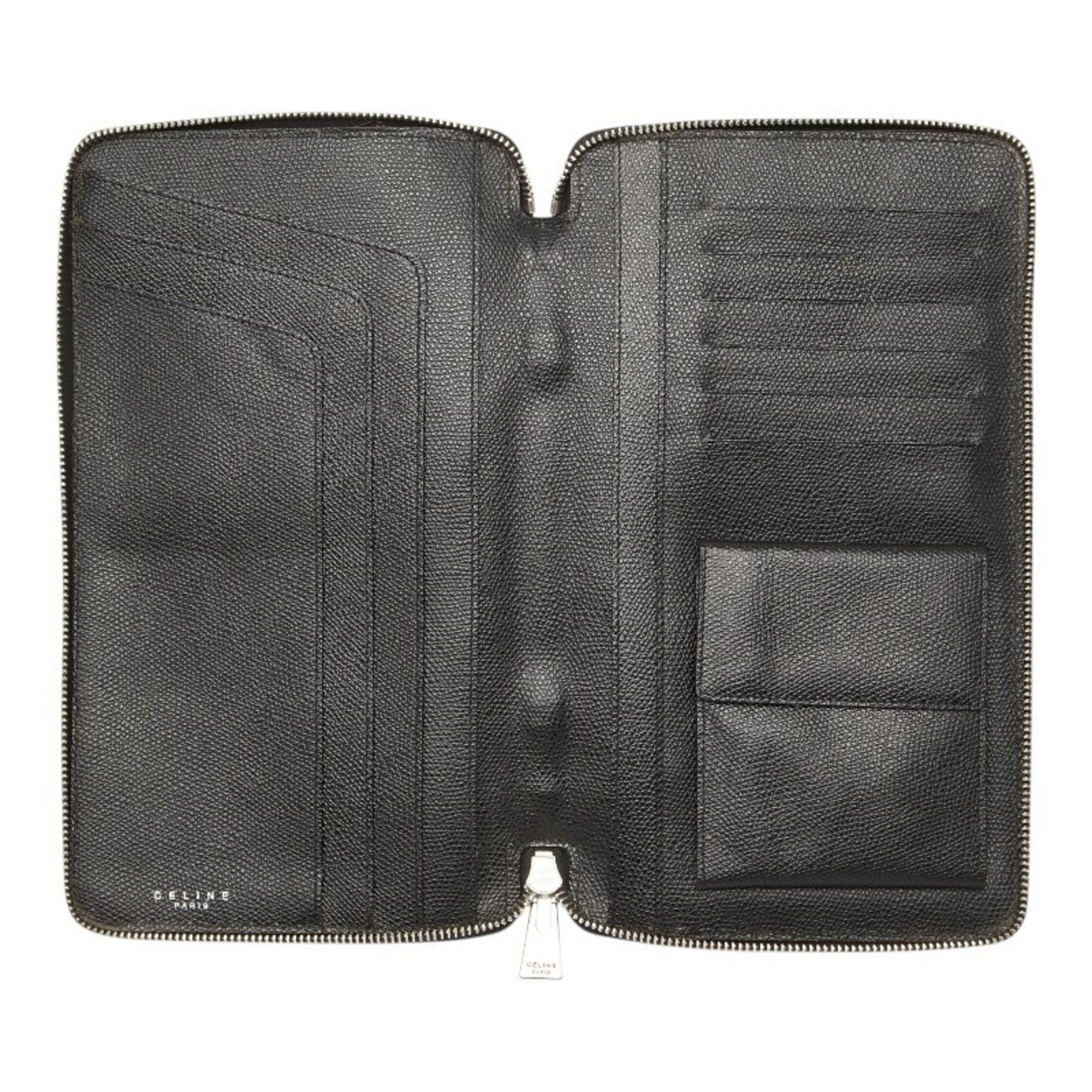 Celine Black Pvc Leather Long Wallet (Bi-Fold) (Pre-Owned)