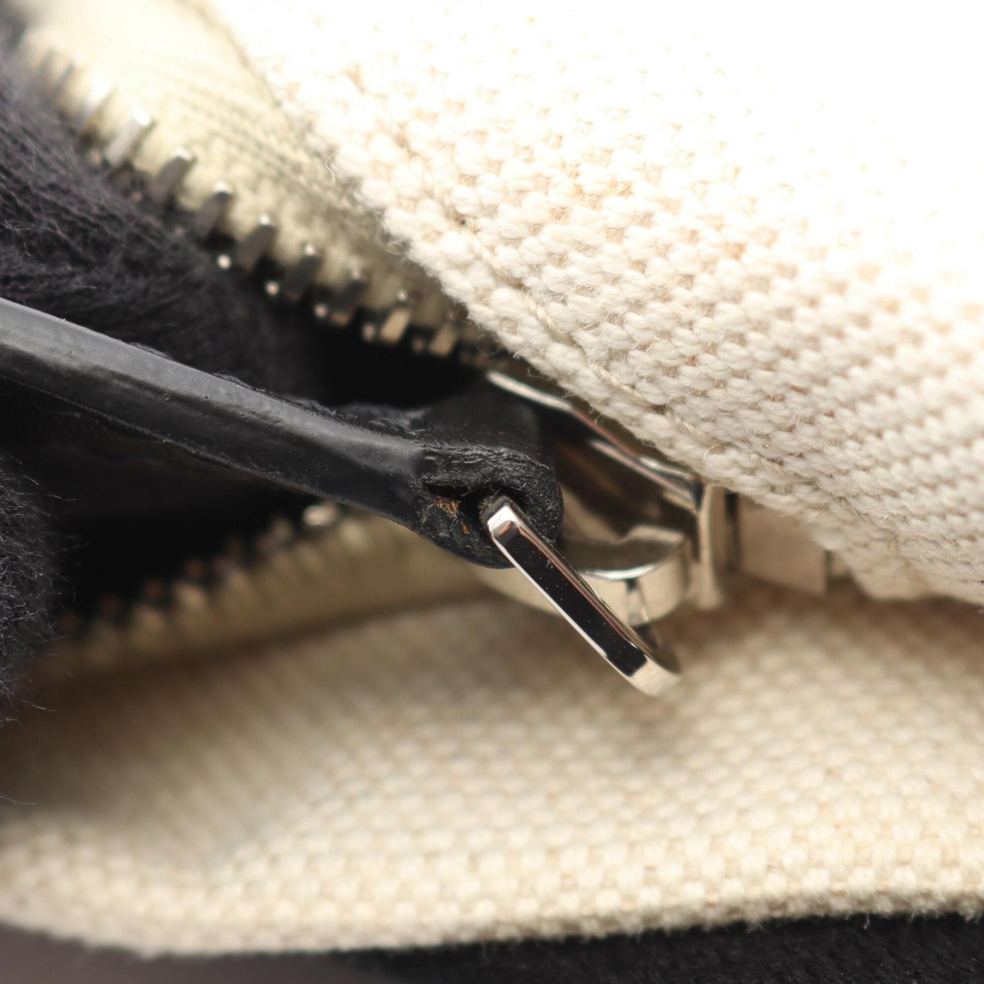 Balenciaga Black Ivory Navy Canvas Leather Backpack (Pre-Owned)