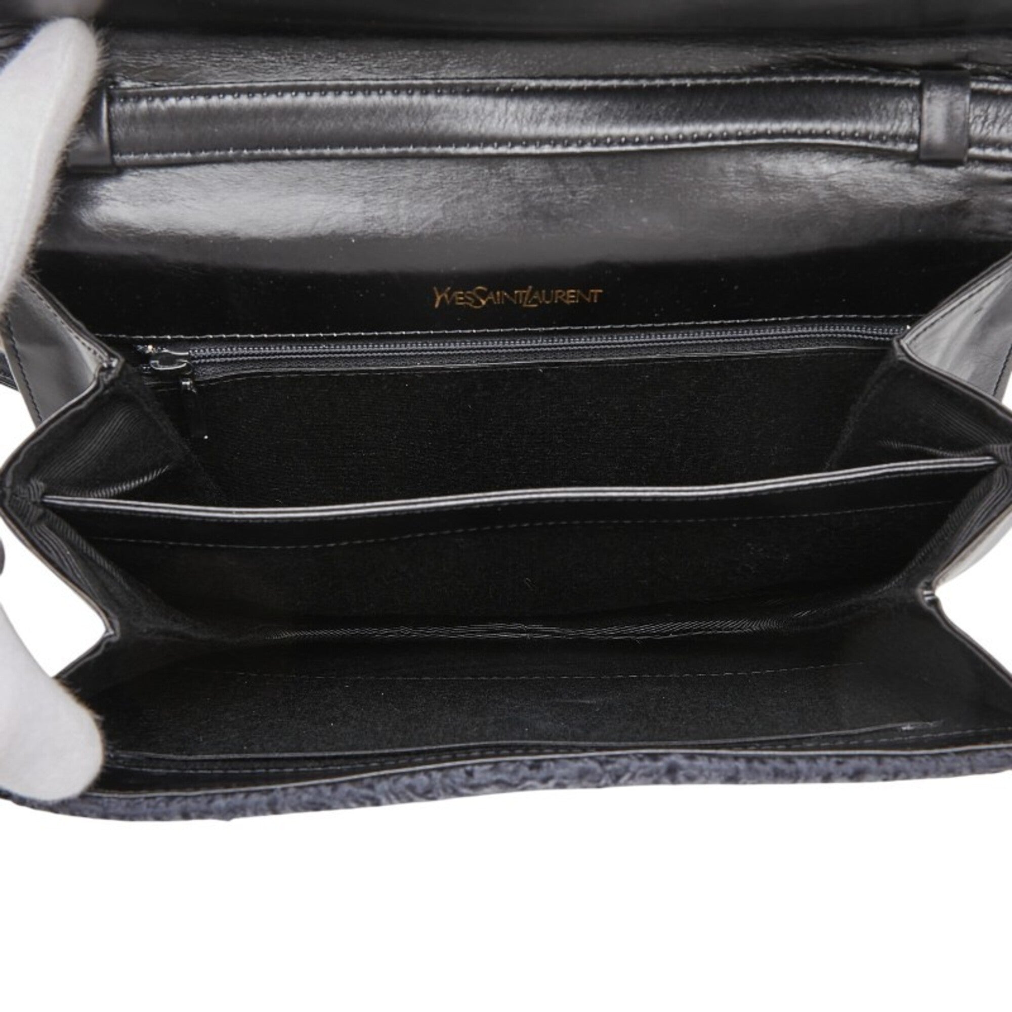 Saint Laurent Black Navy Leather Shoulder Bag (Pre-Owned)