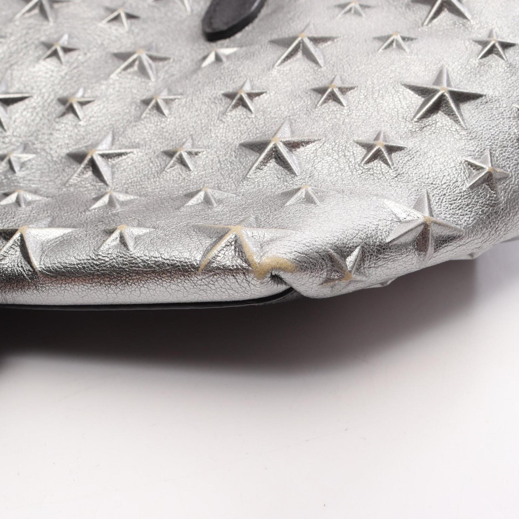 Jimmy Choo Black Silver Leather Handbag (Pre-Owned)