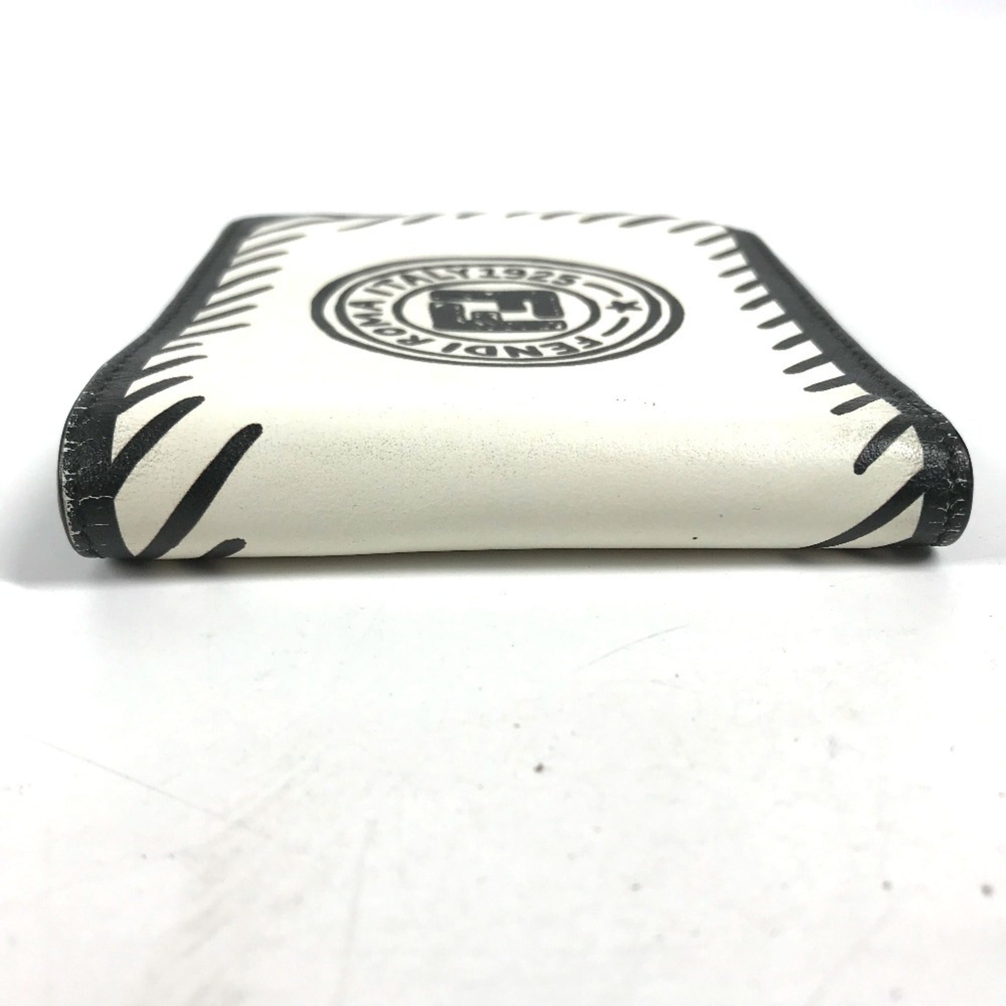 Fendi Black White Leather Bill Wallet (Bi-Fold) (Pre-Owned)