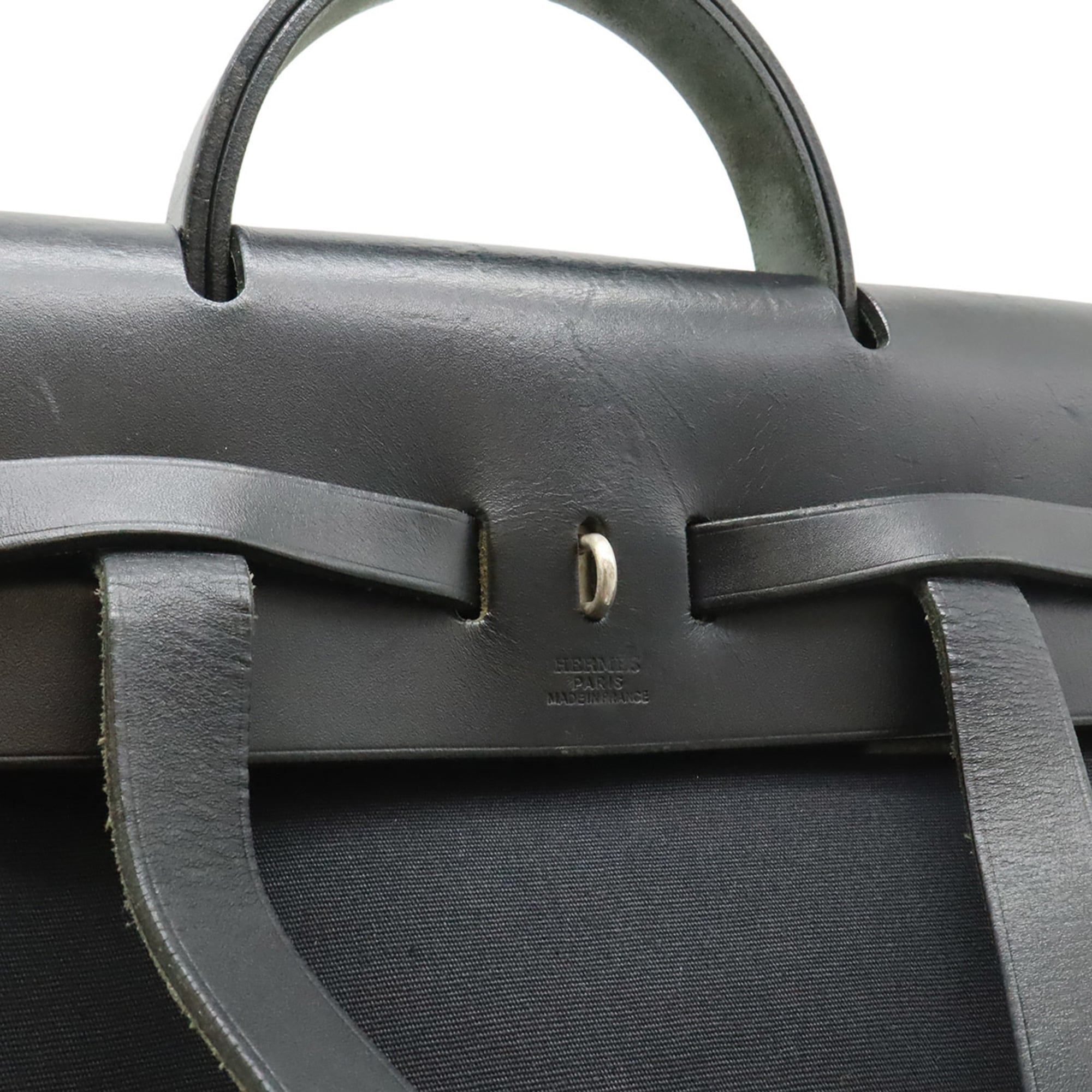 Hermes Black Toile Officier Backpack Handbag (Pre-Owned)