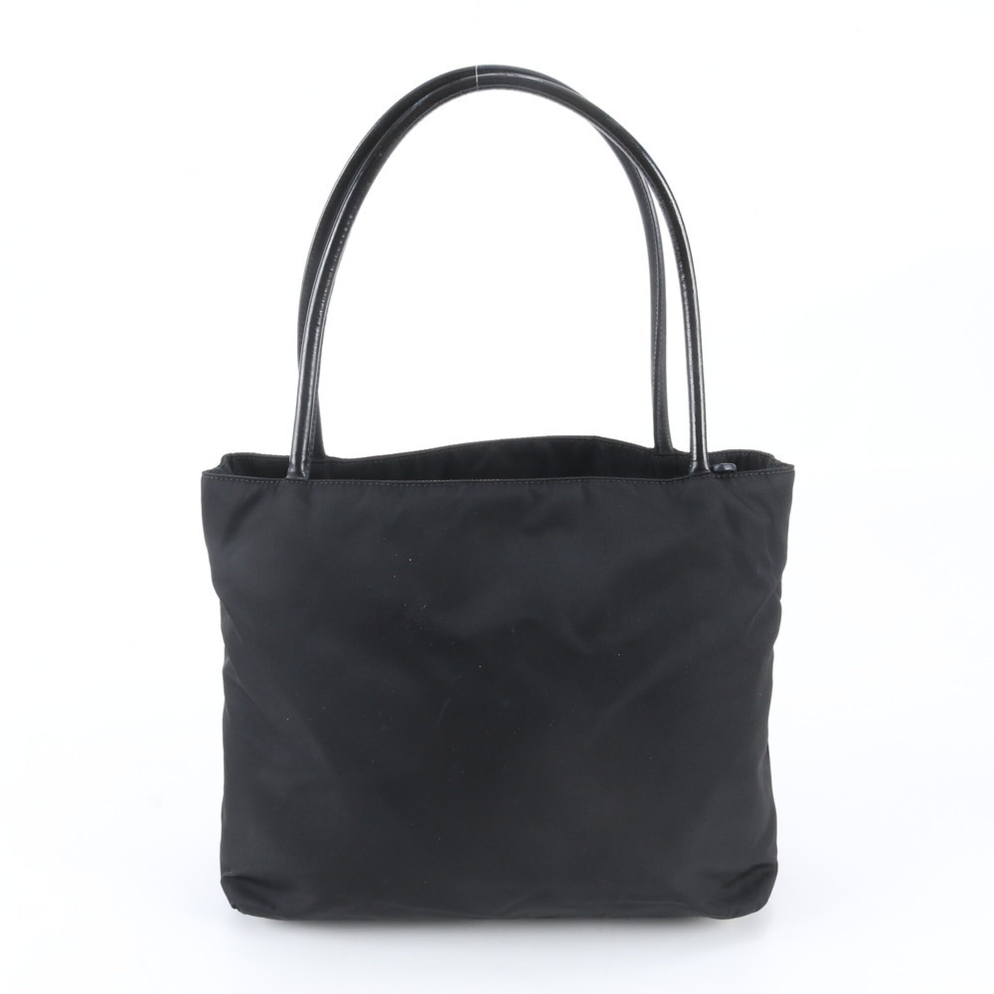 Prada Black Nylon Leather Handbag Shoulder Bag Tote Bag (Pre-Owned)