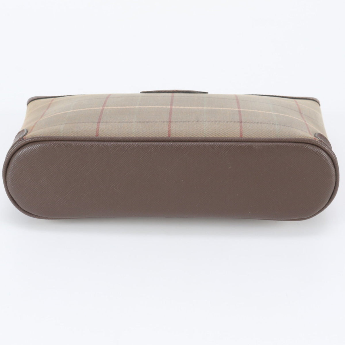 Burberry Brown Leather Canvas Clutch Bag Pouch (Pre-Owned)