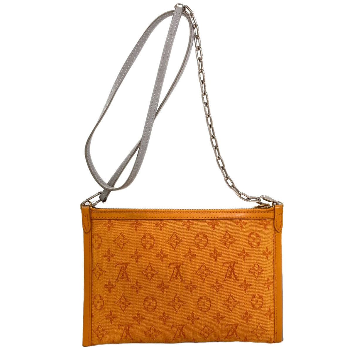 Louis Vuitton Monogram Denim Gray Orange Canvas Monogram Monogram Denim Shoulder Bag (Pre-Owned)