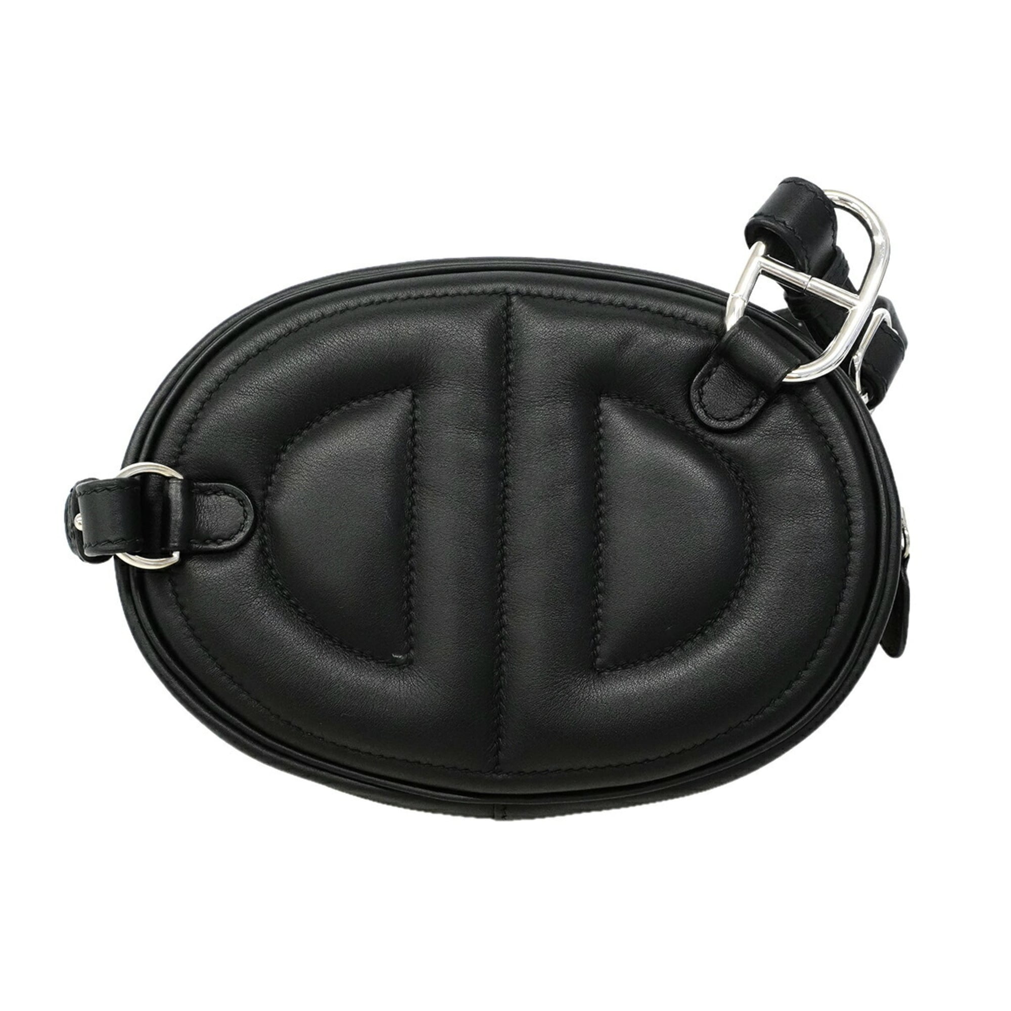 Hermes Black Swift Leather Shoulder Bag (Pre-Owned)