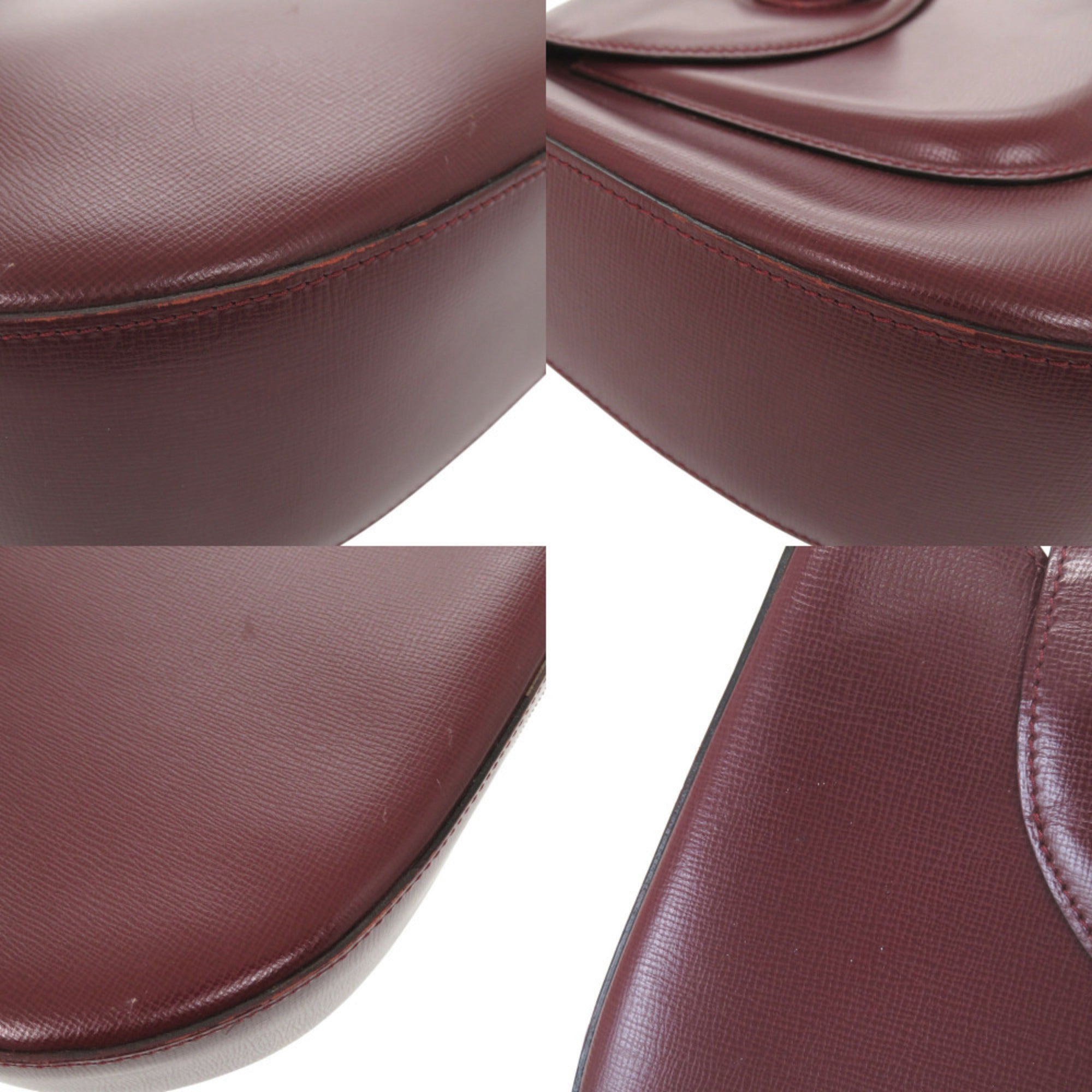 Cartier Bordeaux Leather Shoulder Bag (Pre-Owned)