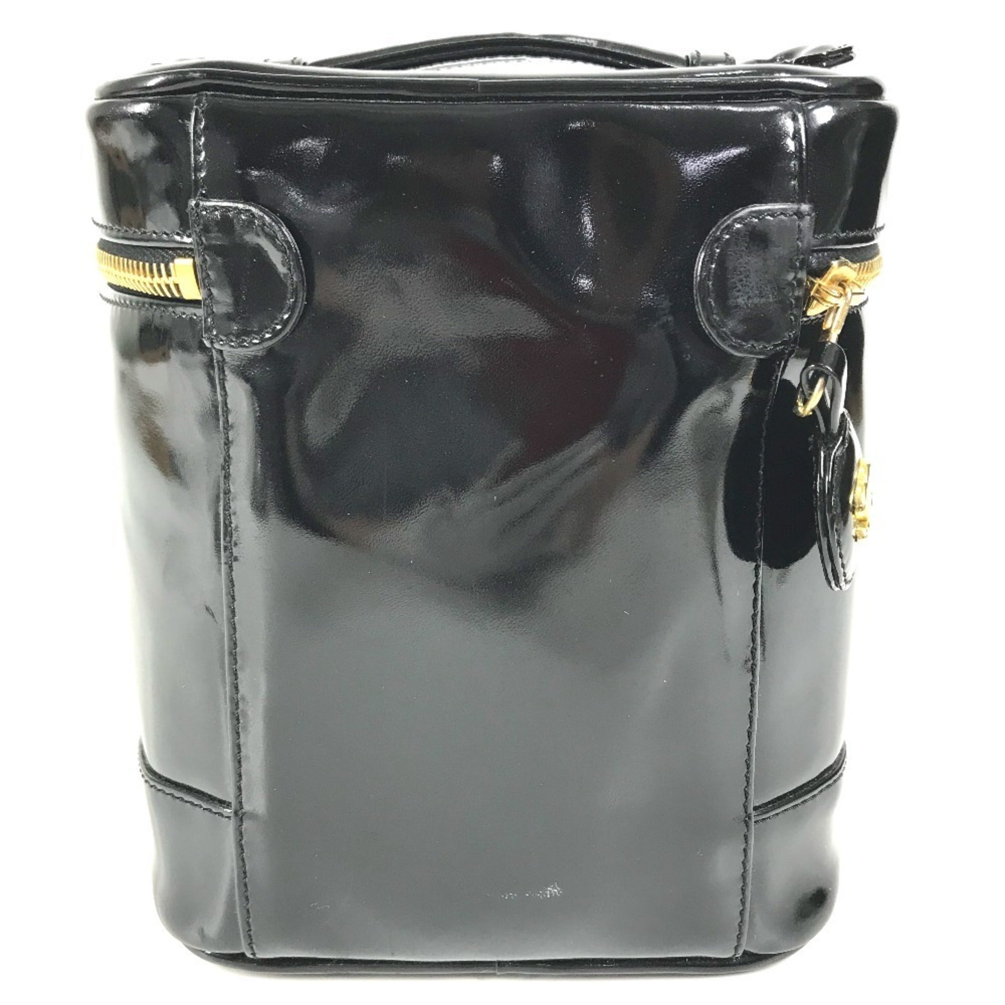 Chanel Black Leather Handbag Vanity Bag (Pre-Owned)