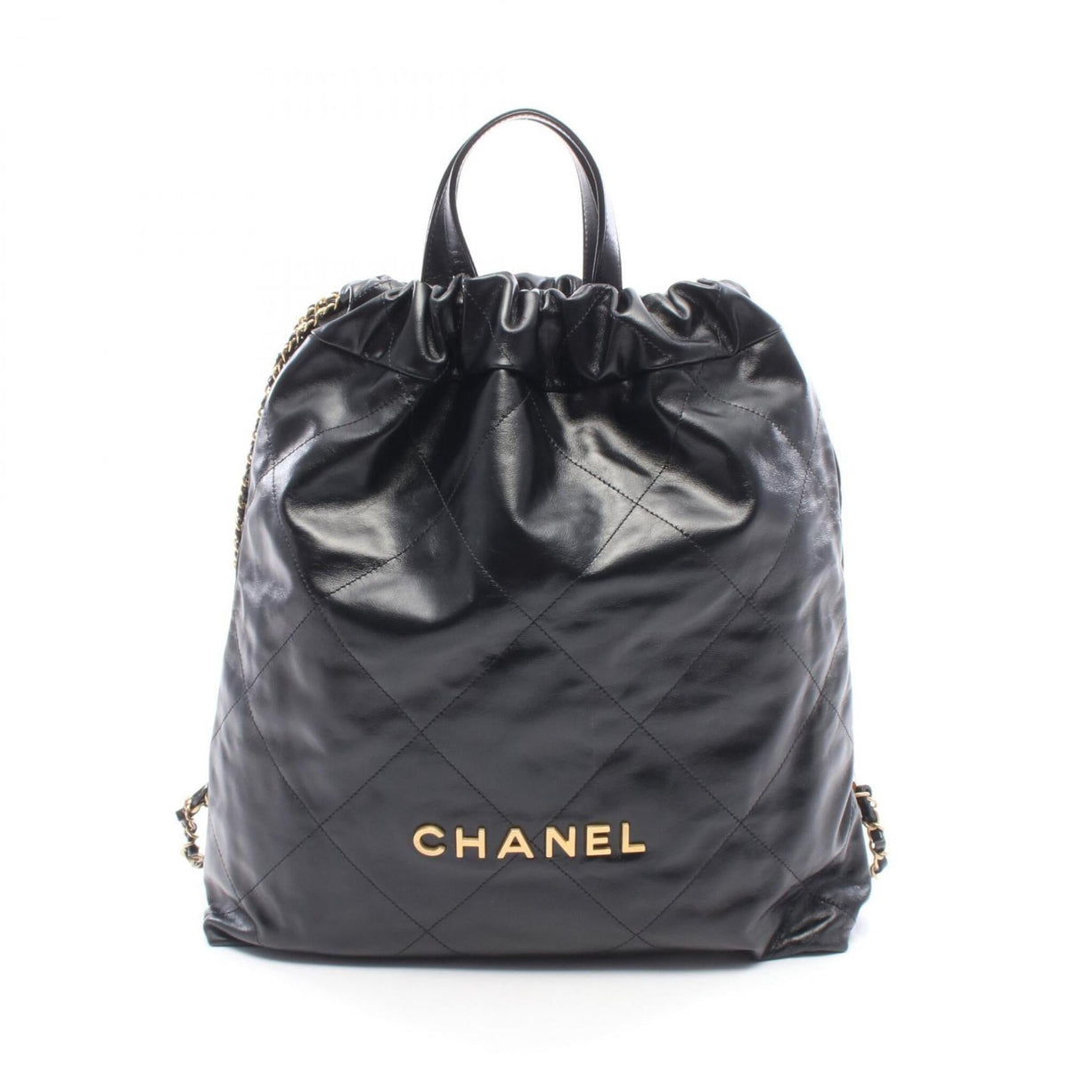 Chanel Black Leather Backpack Handbag (Pre-Owned)