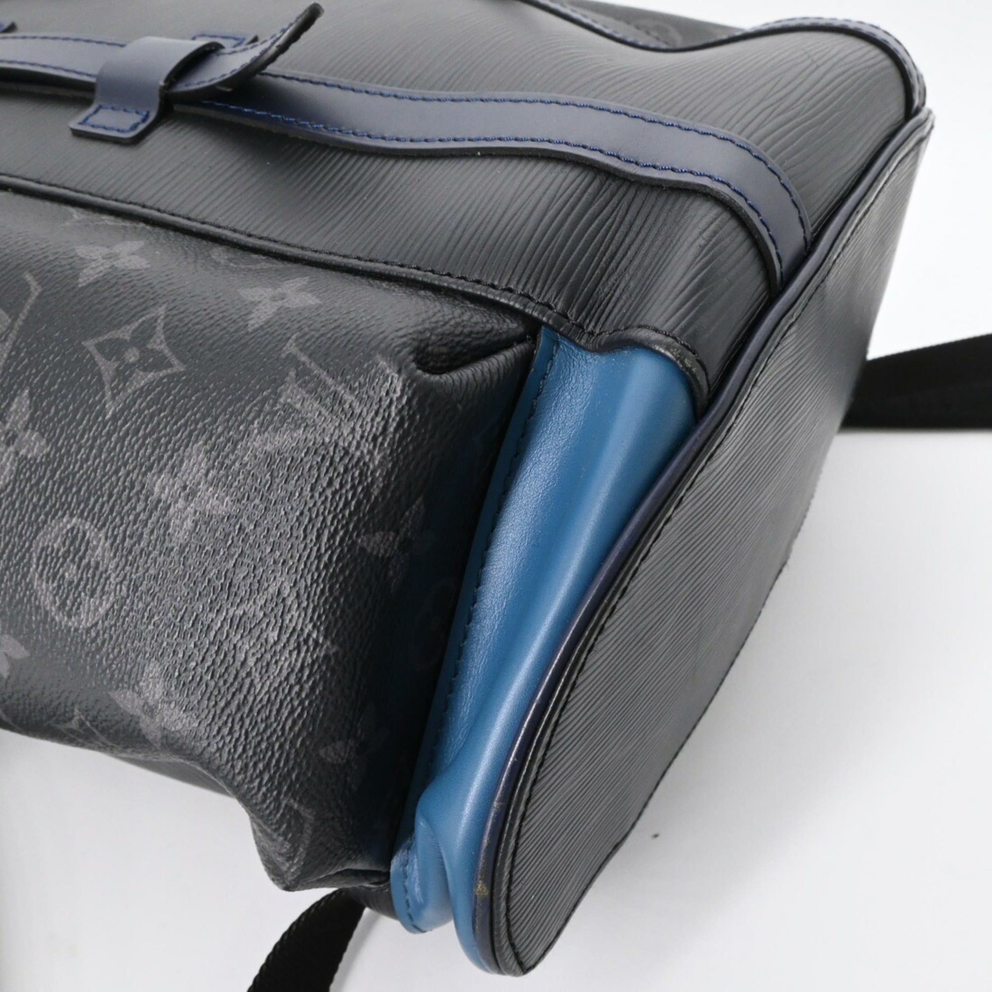 Louis Vuitton Black Blue Gray Monogram Eclipse Monogram Eclipse Epi Leather Backpack (Pre-Owned)