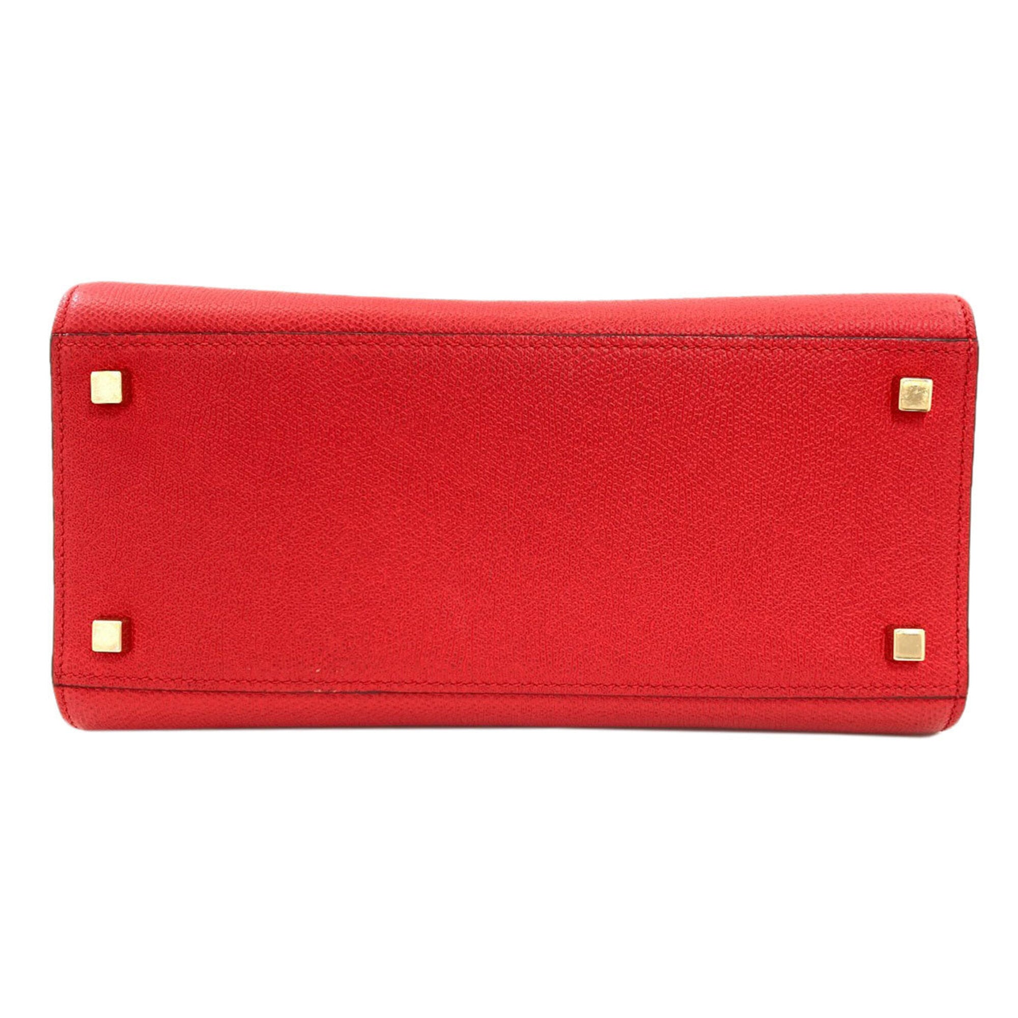 Valextra Red Color Leather Handbag (Pre-Owned)