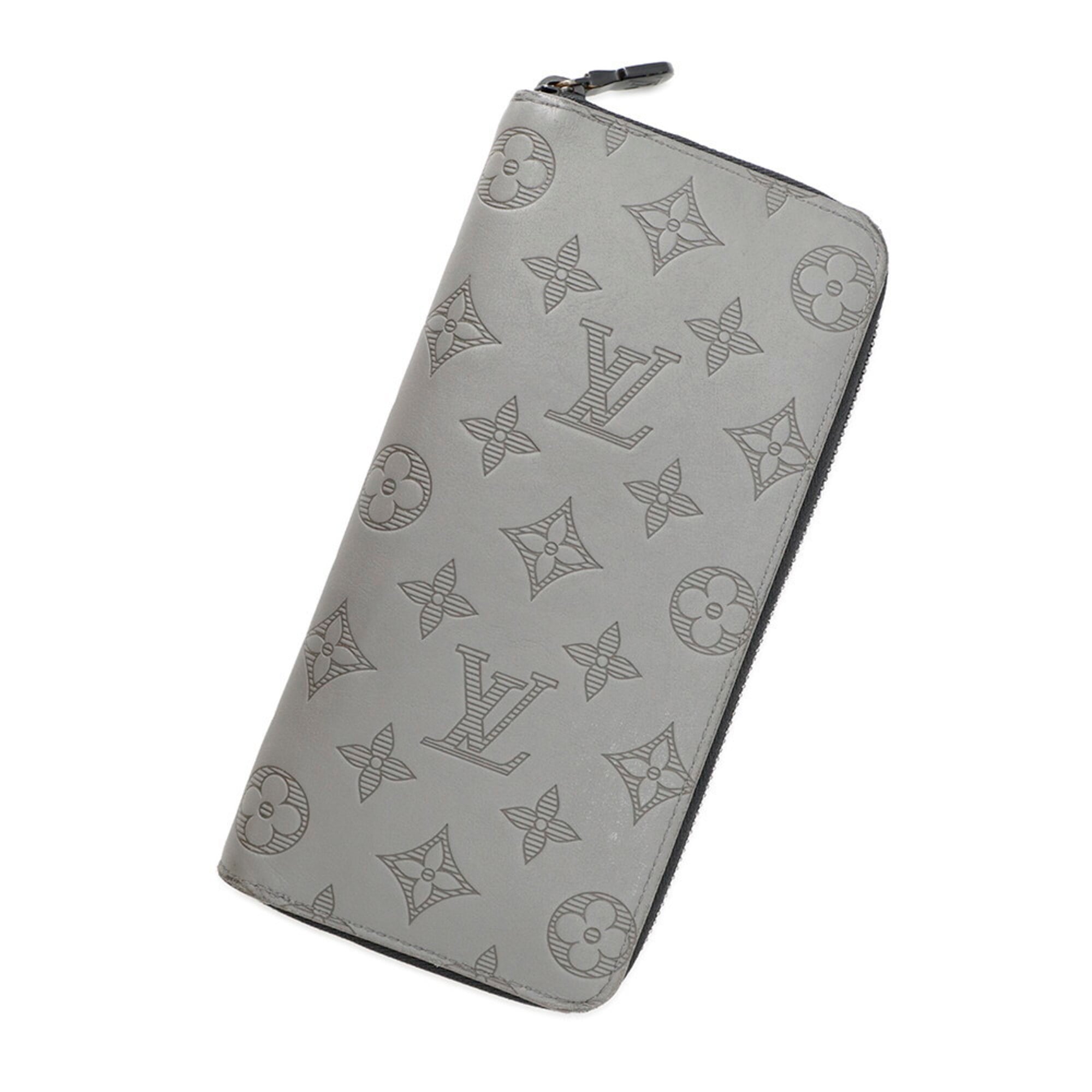 Louis Vuitton Monogram Shadow Black Gray Noir Monogram Shadow Long Wallet (Bi-Fold) (Pre-Owned)