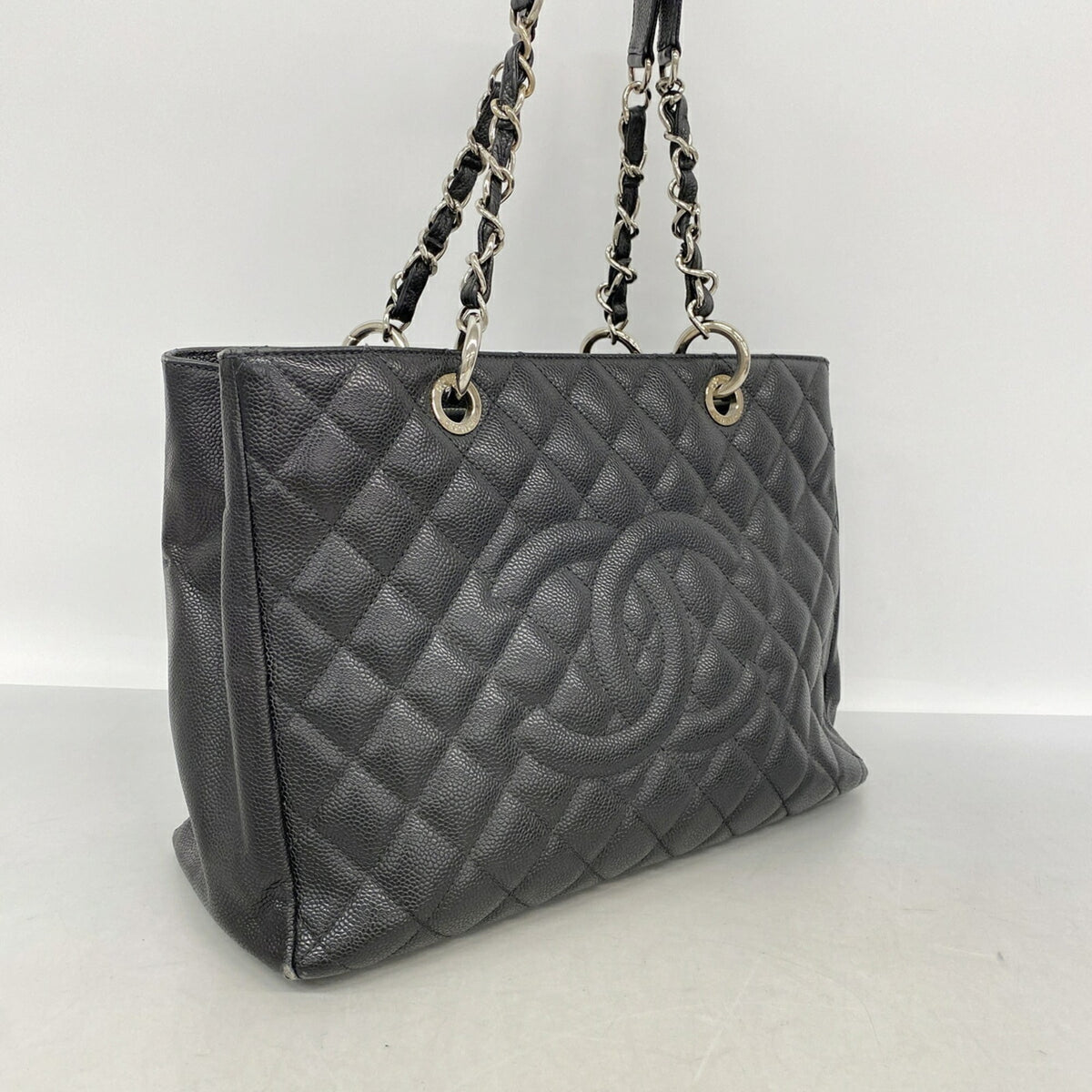 Chanel Black Grained Calfskin Tote Bag (Pre-Owned)
