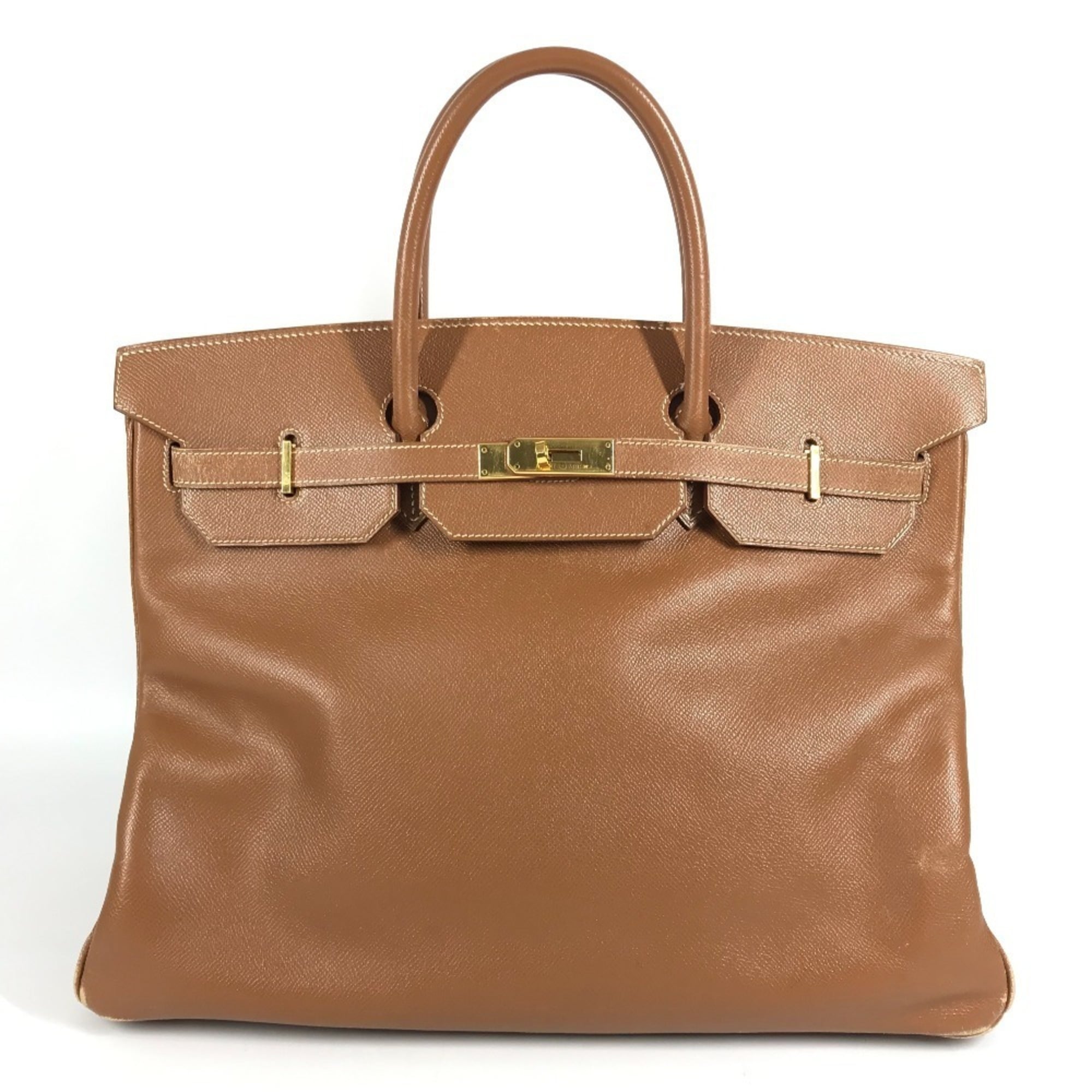 Hermes Birkin Brown Gold Brown Epsom Leather Handbag Tote Bag (Pre-Owned)