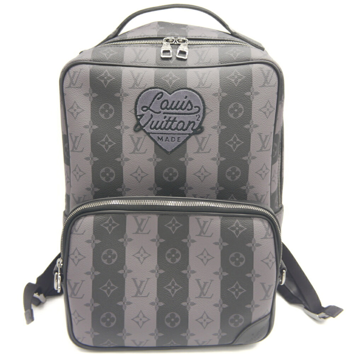 Louis Vuitton Gray Coated Canvas Backpack Pouch (Pre-Owned)