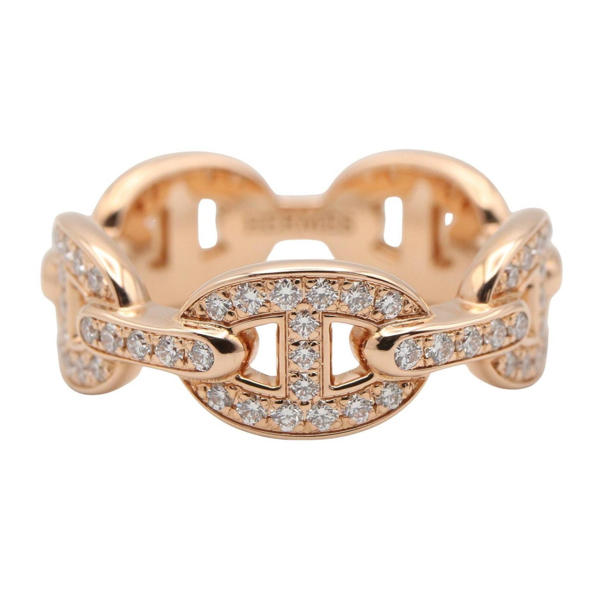 Hermes Gold Clear Pink Gold (18K) Band Ring (Pre-Owned)