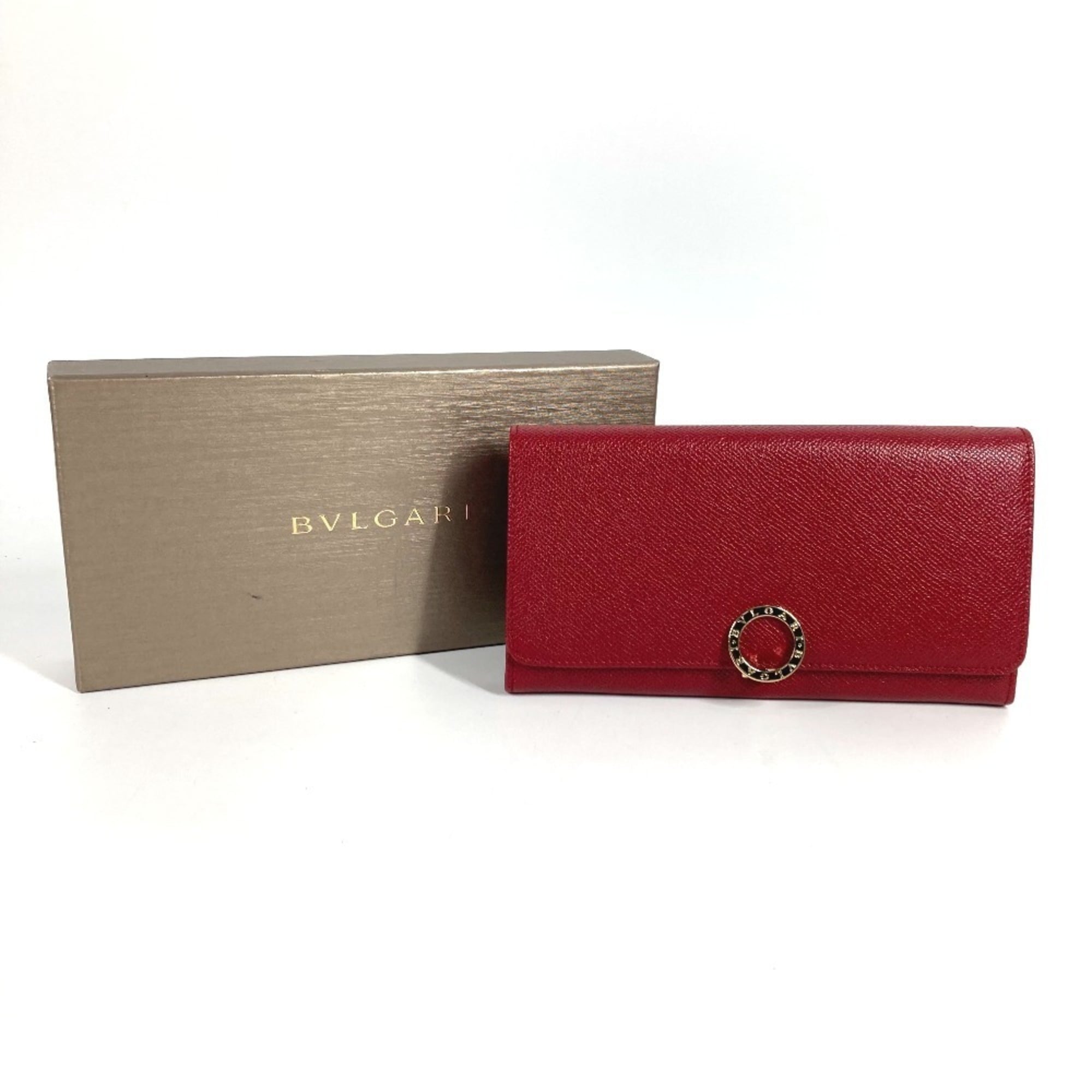 Bvlgari Bvlgari Bvlgari Red Color Leather Long Wallet (Bi-Fold) (Pre-Owned)