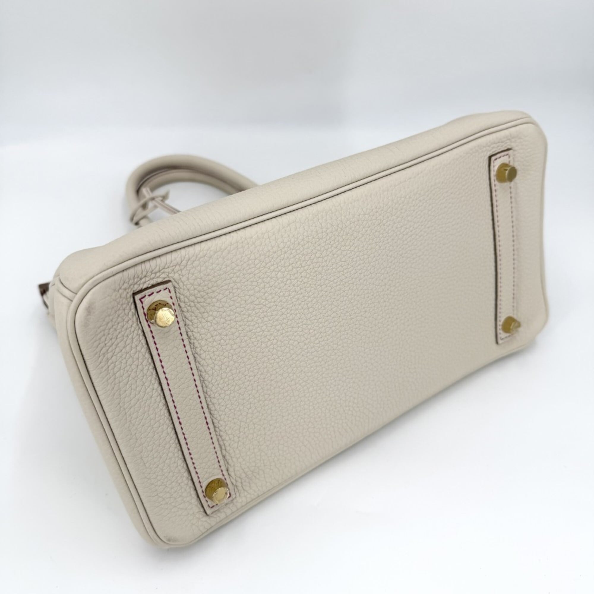 Hermes Pink White Leather Handbag (Pre-Owned)