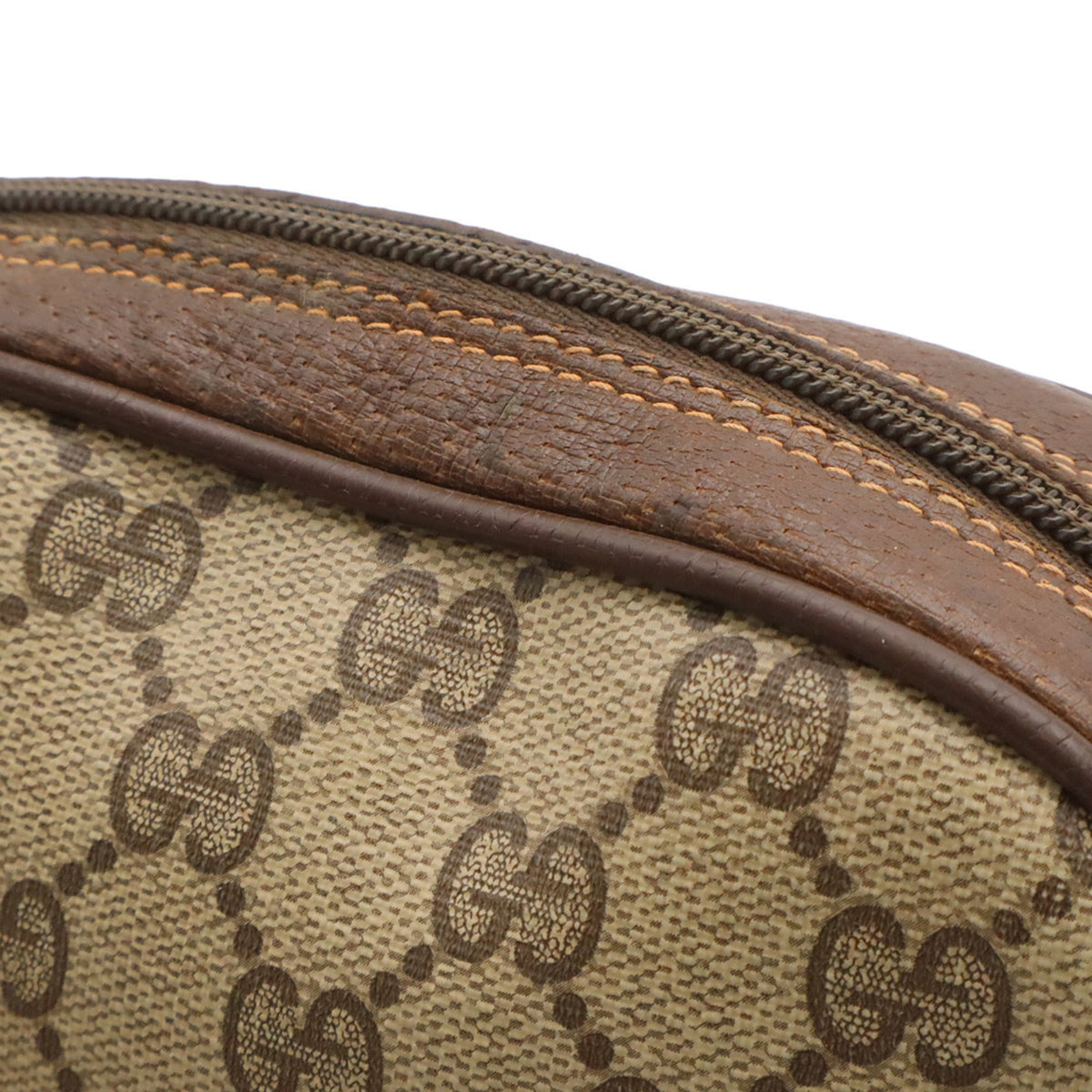 Gucci Beige Brown Brown Green Red Color Leather Pvc Pochette Shoulder Bag (Pre-Owned)