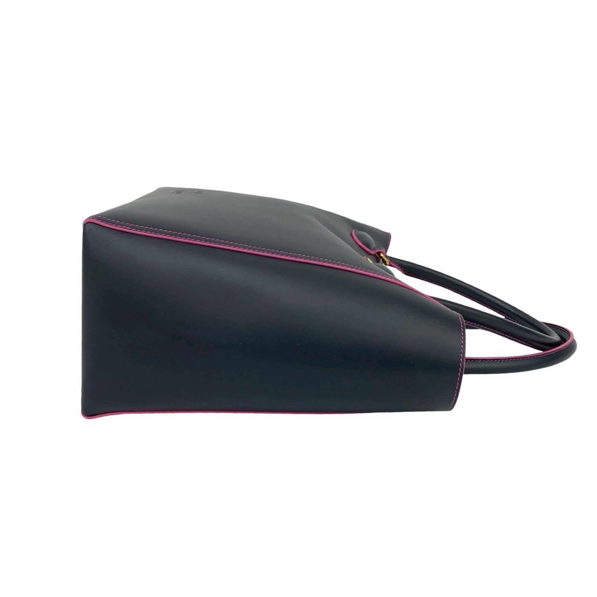 Loewe Navy Pink Leather Handbag Tote Bag (Pre-Owned)