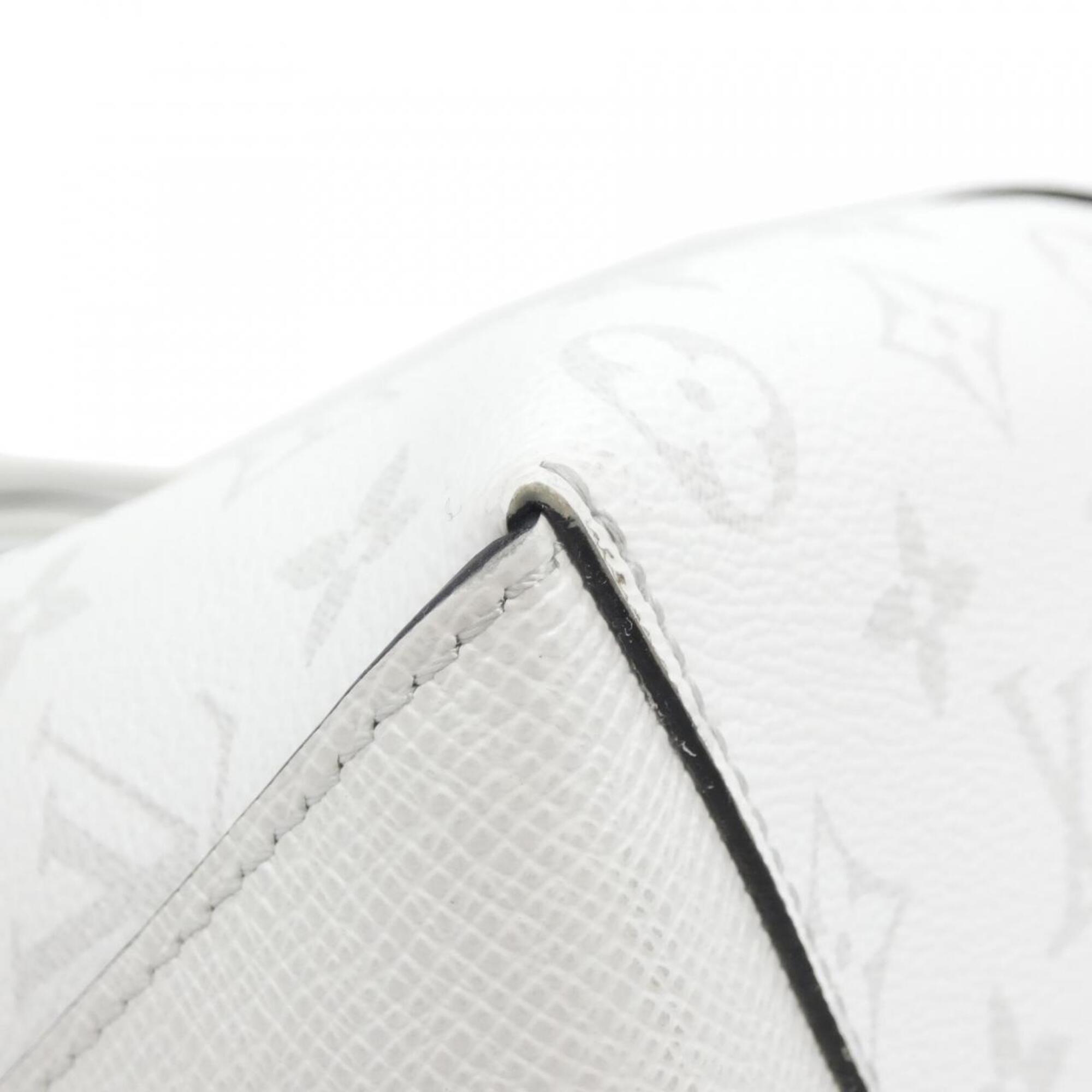 Louis Vuitton White Coated Canvas Leather Handbag (Pre-Owned)