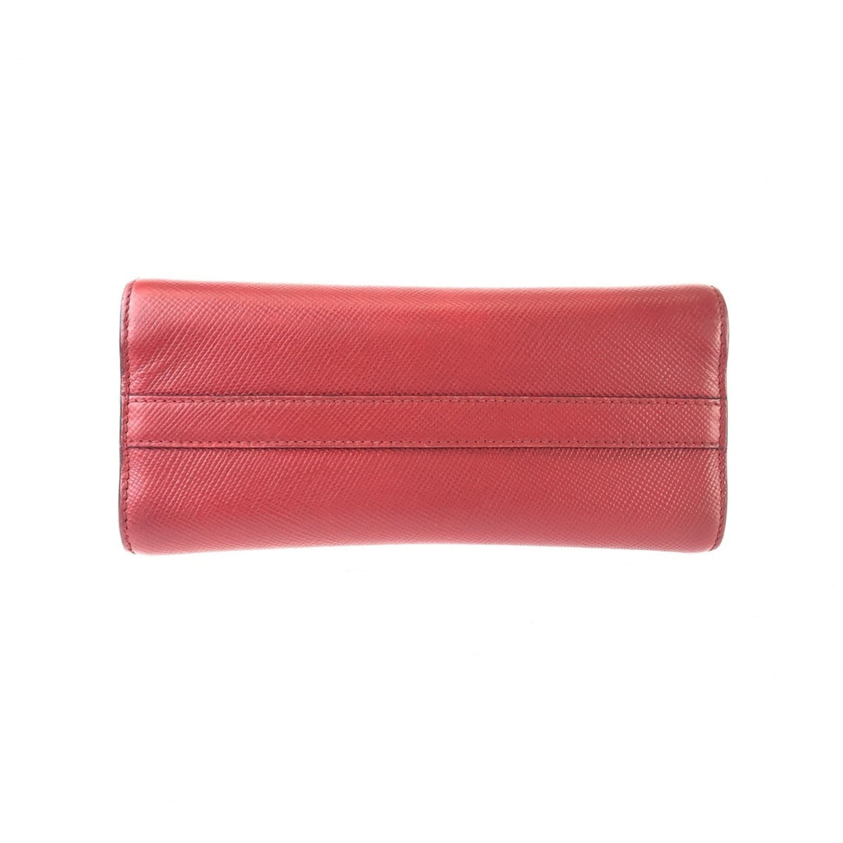 Prada Saffiano Red Color Leather Pochette Shoulder Bag (Pre-Owned)