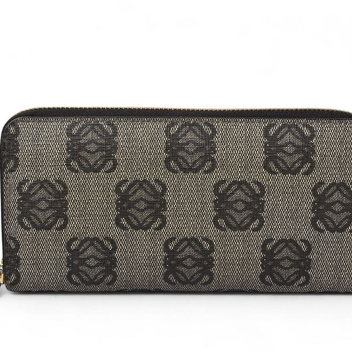 Loewe Black Gray Pvc Long Wallet (Bi-Fold) (Pre-Owned)