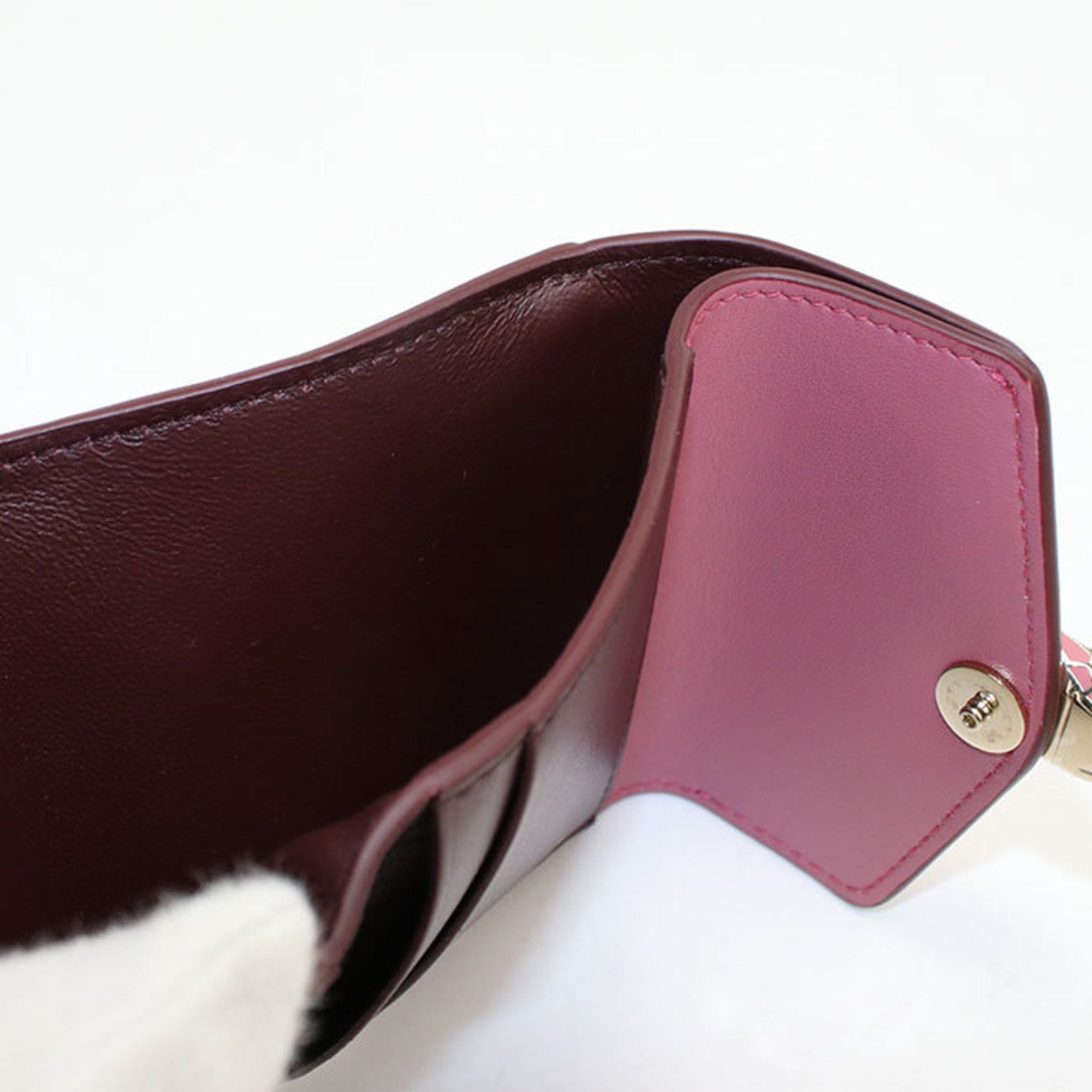 Bvlgari Pink Leather Wallet (Tri-Fold) (Pre-Owned)