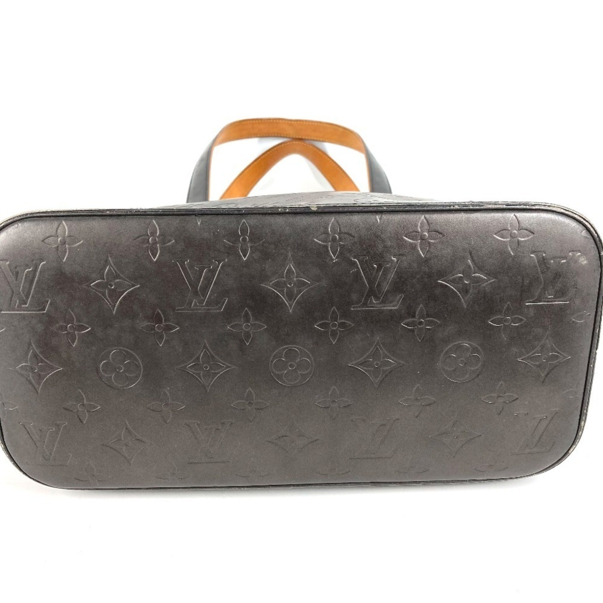 Louis Vuitton Black Dark Gray Monogram Mat Leather Shoulder Bag Tote Bag (Pre-Owned)