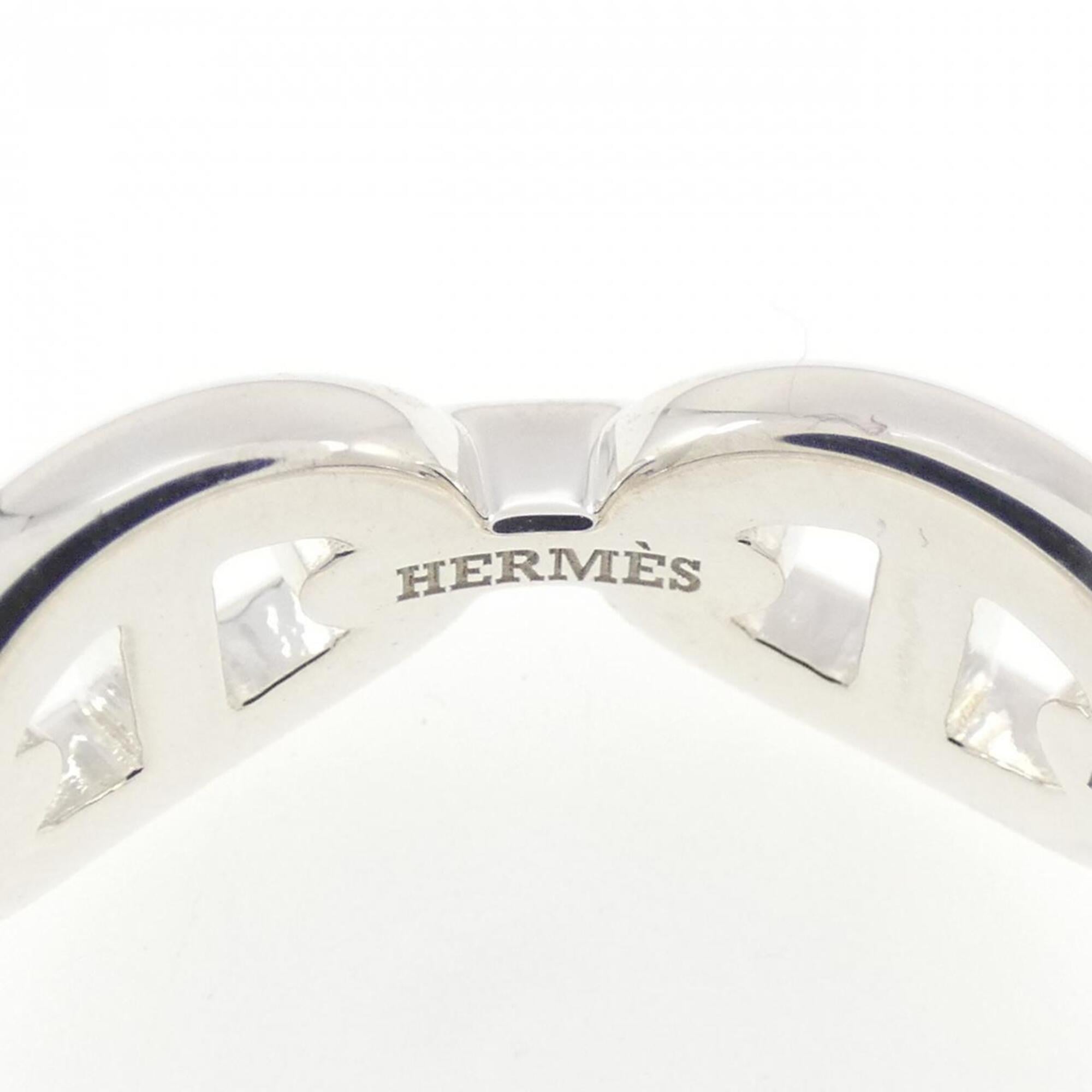 Hermes Silver Silver 925 Band Ring (Pre-Owned)