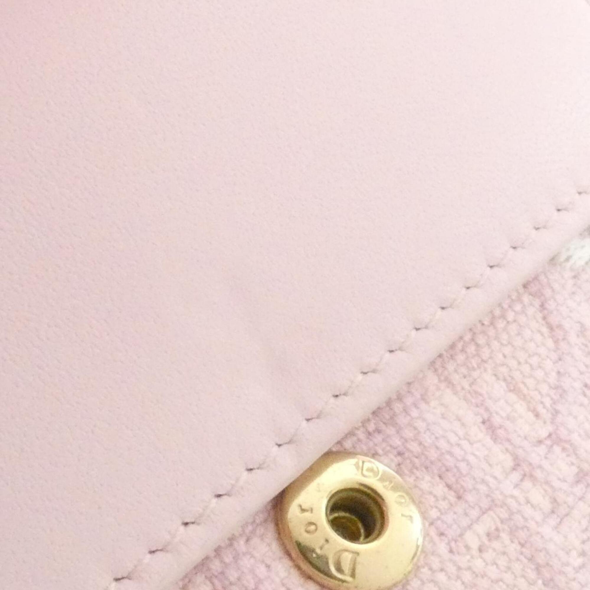 Christian Dior Pink Canvas Wallet (Tri-Fold) (Pre-Owned)