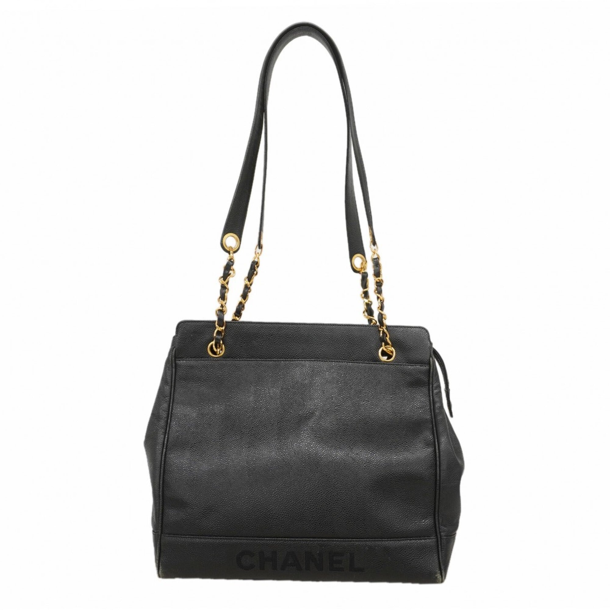 Chanel Black Grained Calfskin Shoulder Bag (Pre-Owned)