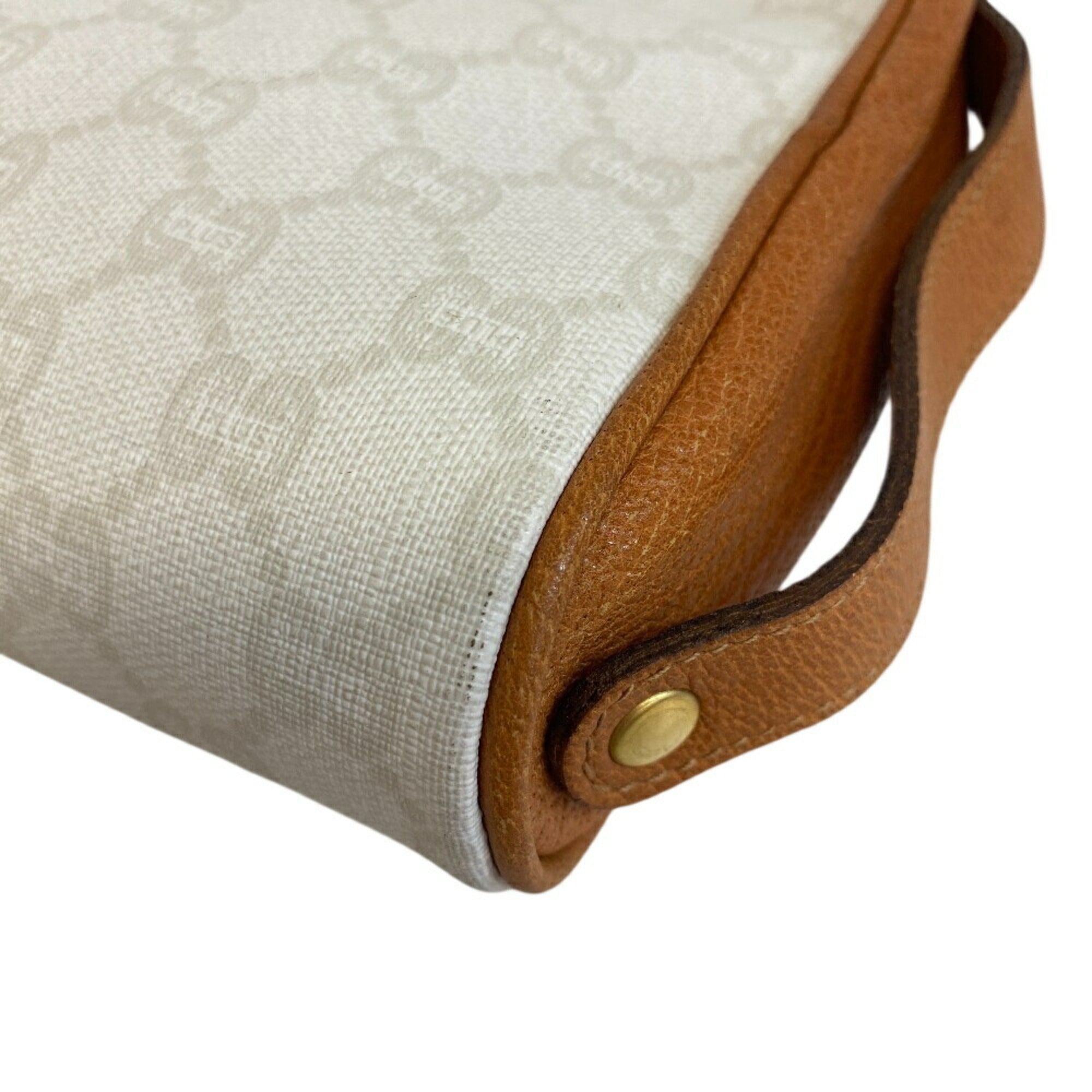 Gucci Gg Plus White Pvc Clutch Bag (Pre-Owned)