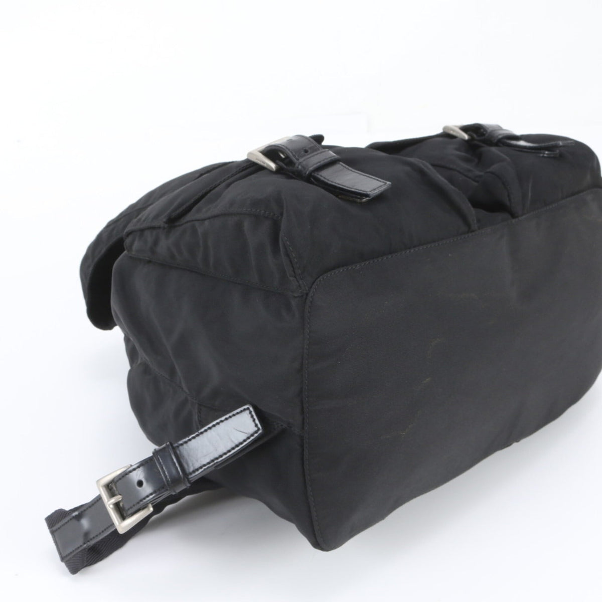 Prada Black Leather Nylon Backpack (Pre-Owned)