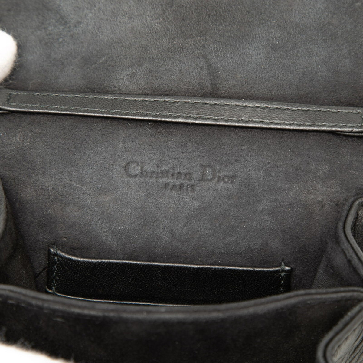 Christian Dior Black Gold Leather Shoulder Bag (Pre-Owned)