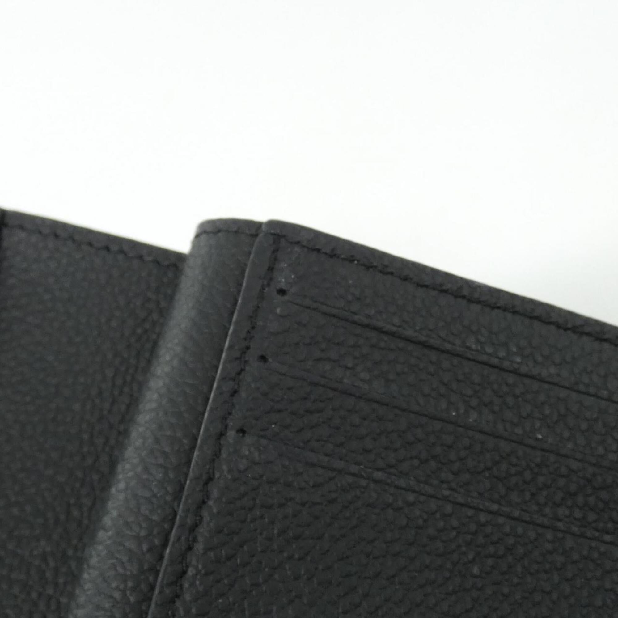 Louis Vuitton Black Leather Wallet (Tri-Fold) (Pre-Owned)