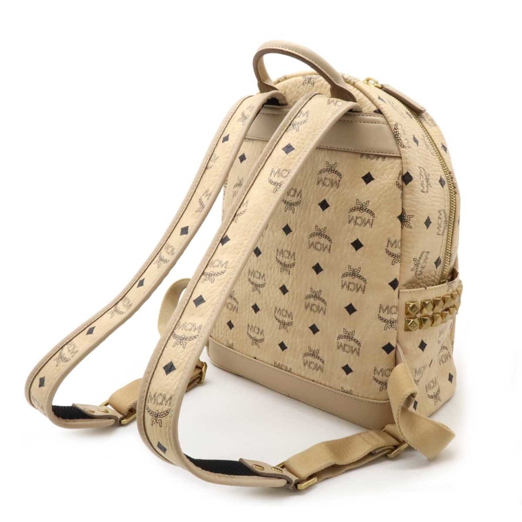 Mcm Beige Leather Backpack (Pre-Owned)