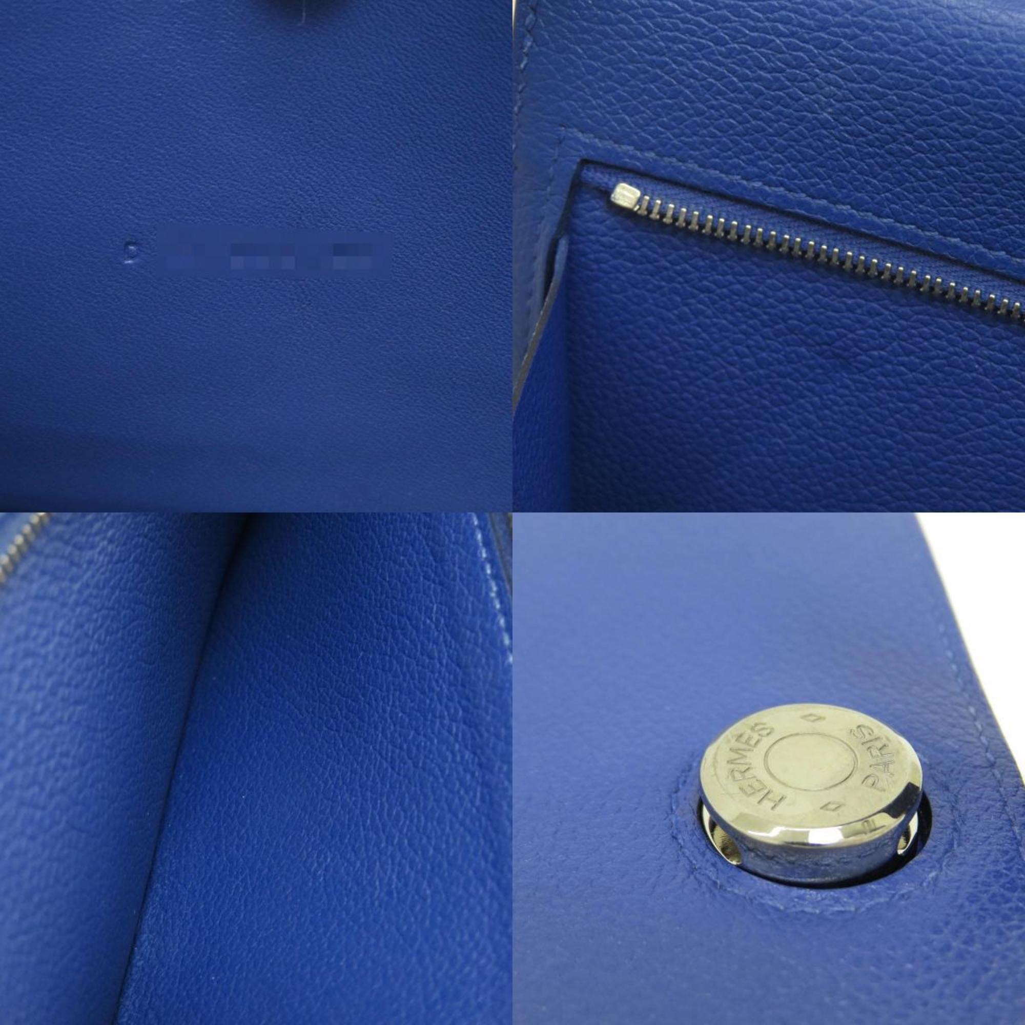 Hermes Blue Leather Long Wallet (Bi-Fold) (Pre-Owned)