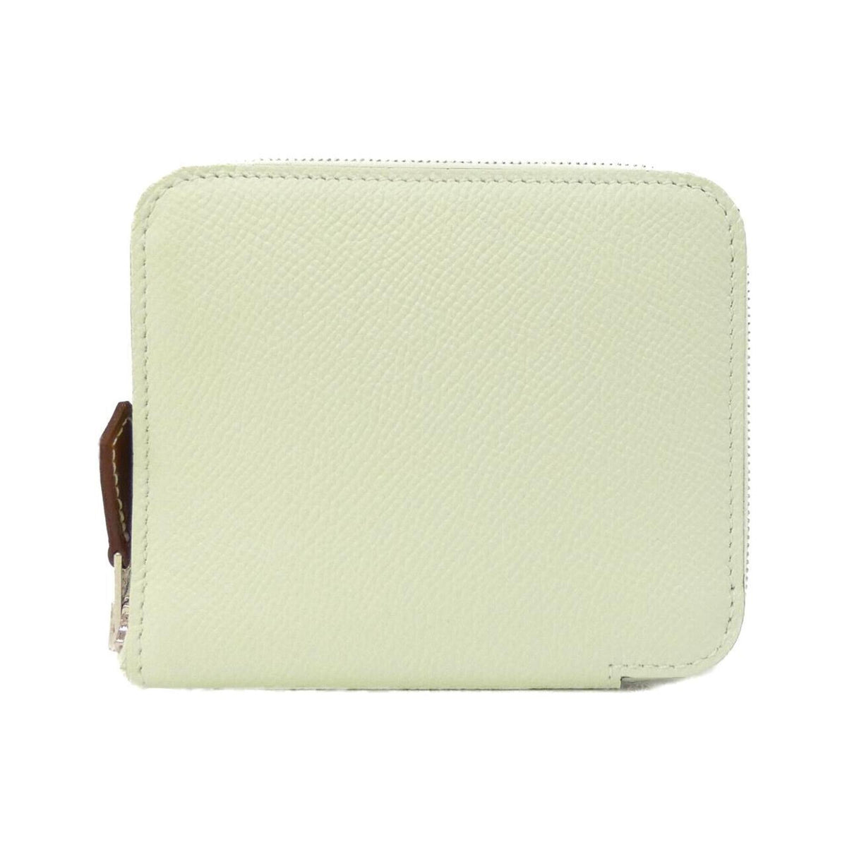Hermes Vert Epsom Leather Silk Coin Purse/Coin Case (Pre-Owned)