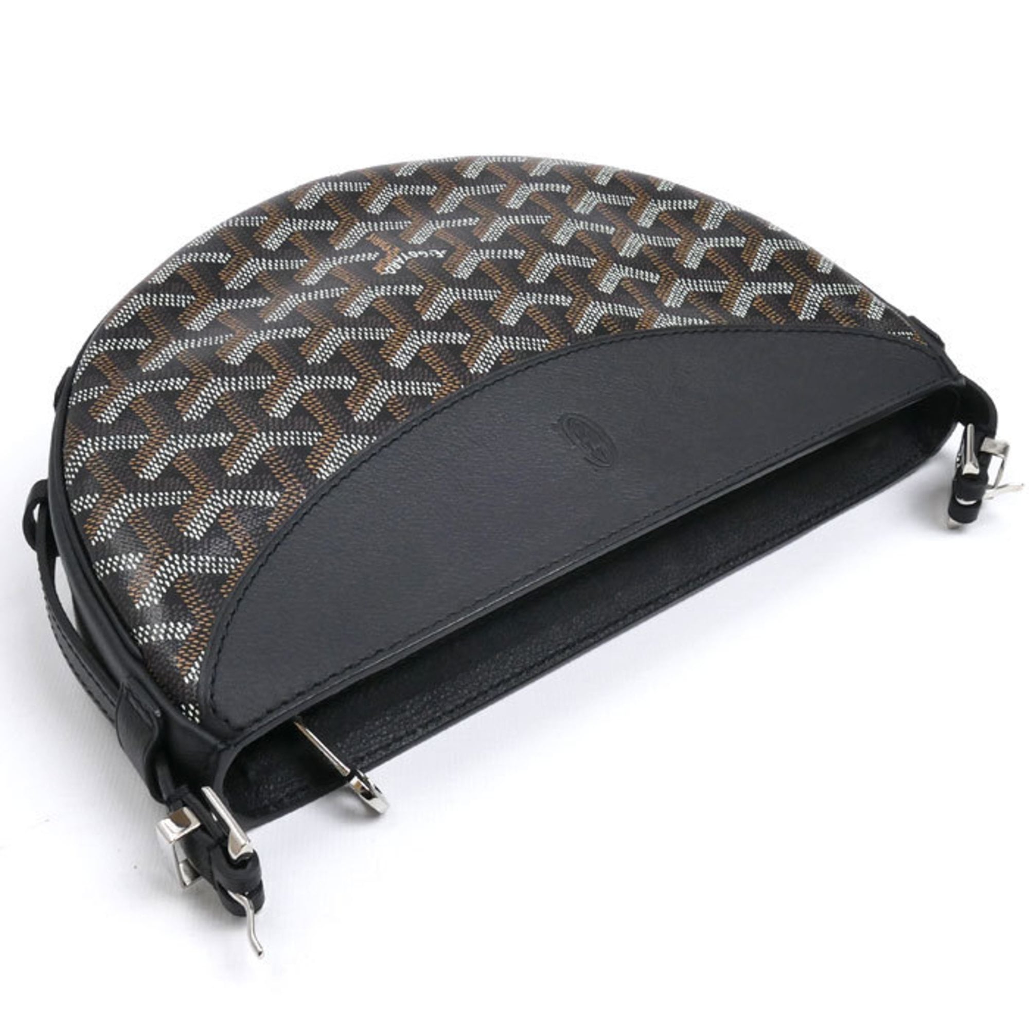 Goyard Black Leather Canvas Shoulder Bag (Pre-Owned)