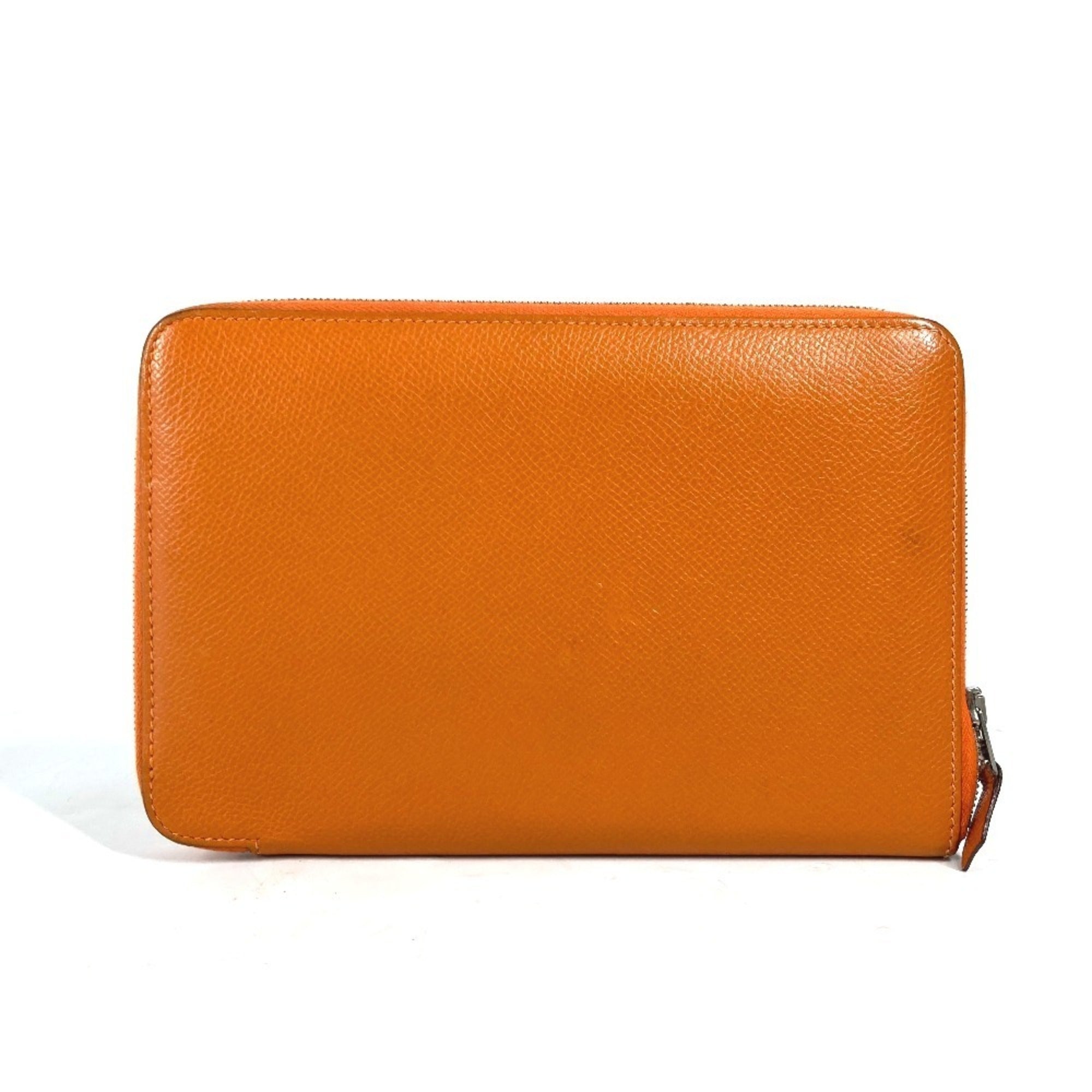 Hermes Orange Leather Long Wallet (Bi-Fold) (Pre-Owned)