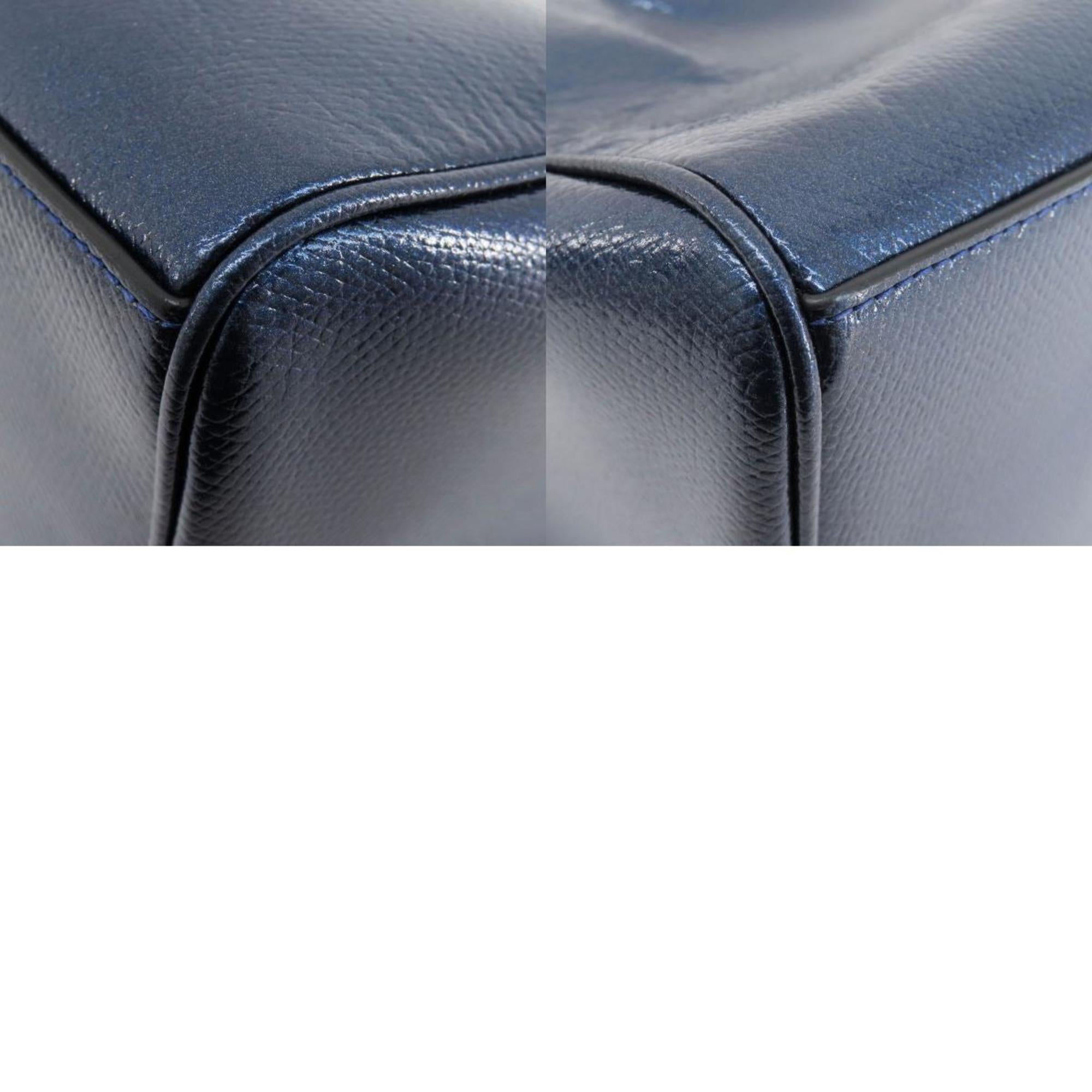 Coach Blue Metallic Leather Handbag (Pre-Owned)