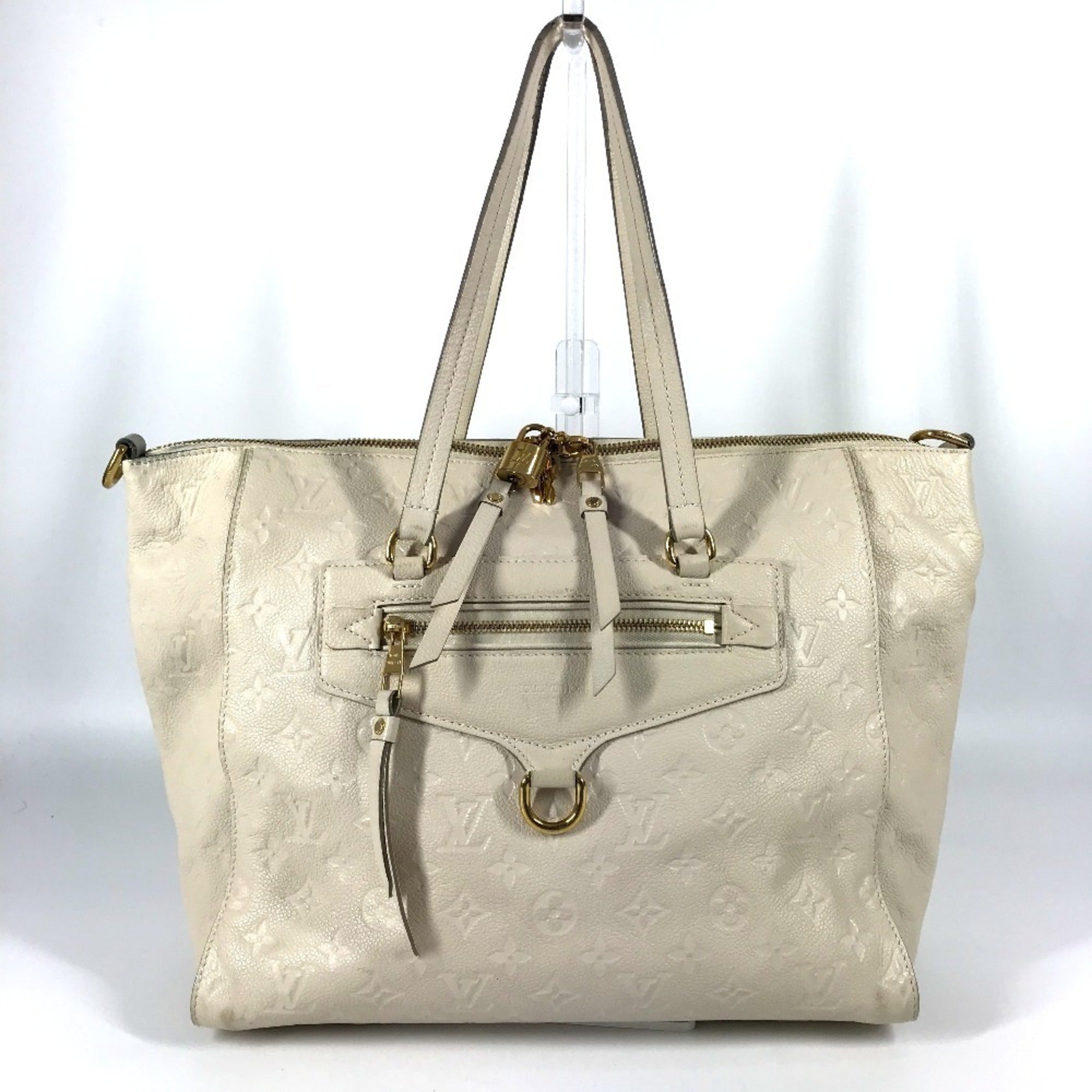 Louis Vuitton Neige White Monogram Empreinte Leather Shoulder Bag Tote Bag (Pre-Owned)