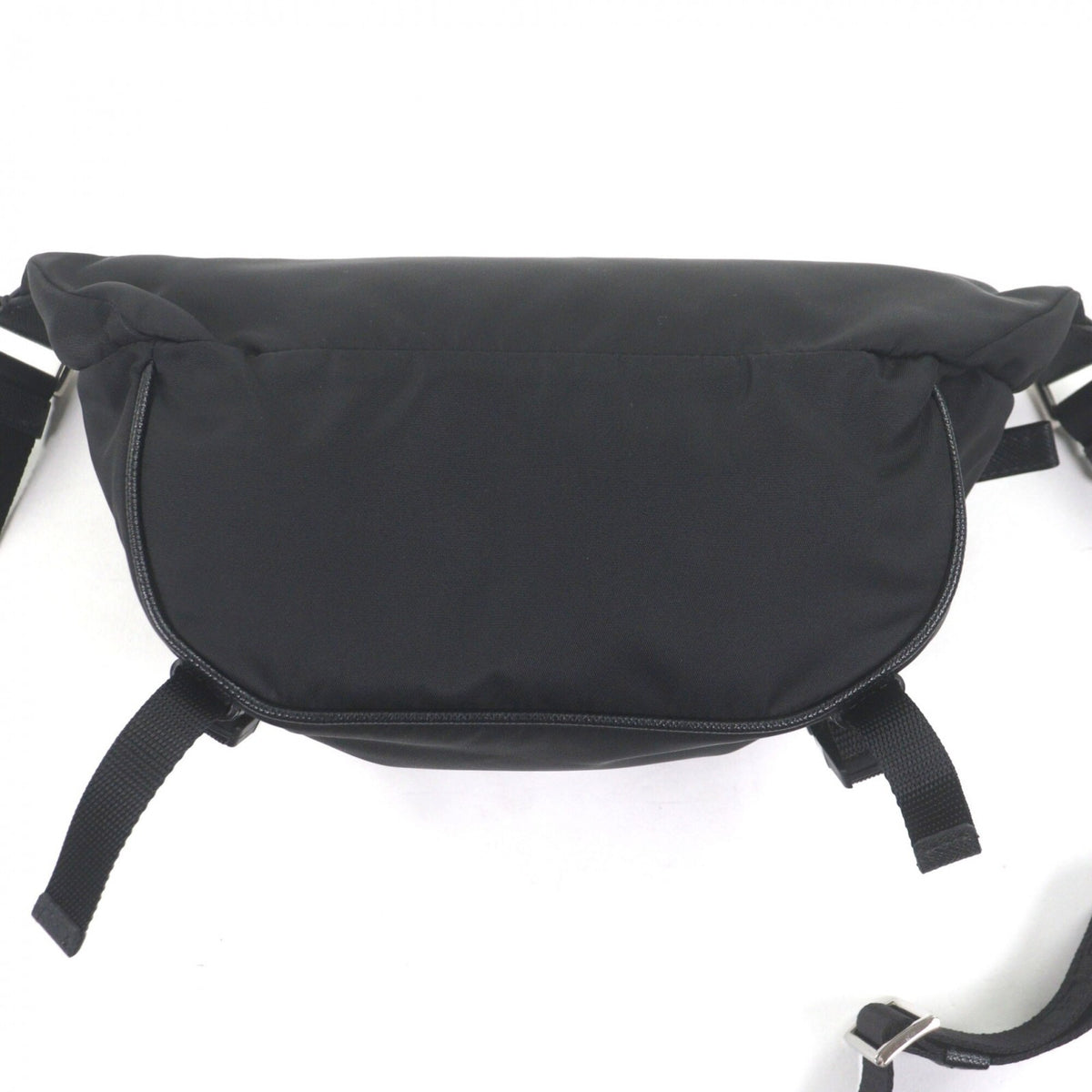 Prada Black Polyamide Saffiano Triangle Leather Shoulder Bag Sling Bag (Pre-Owned)