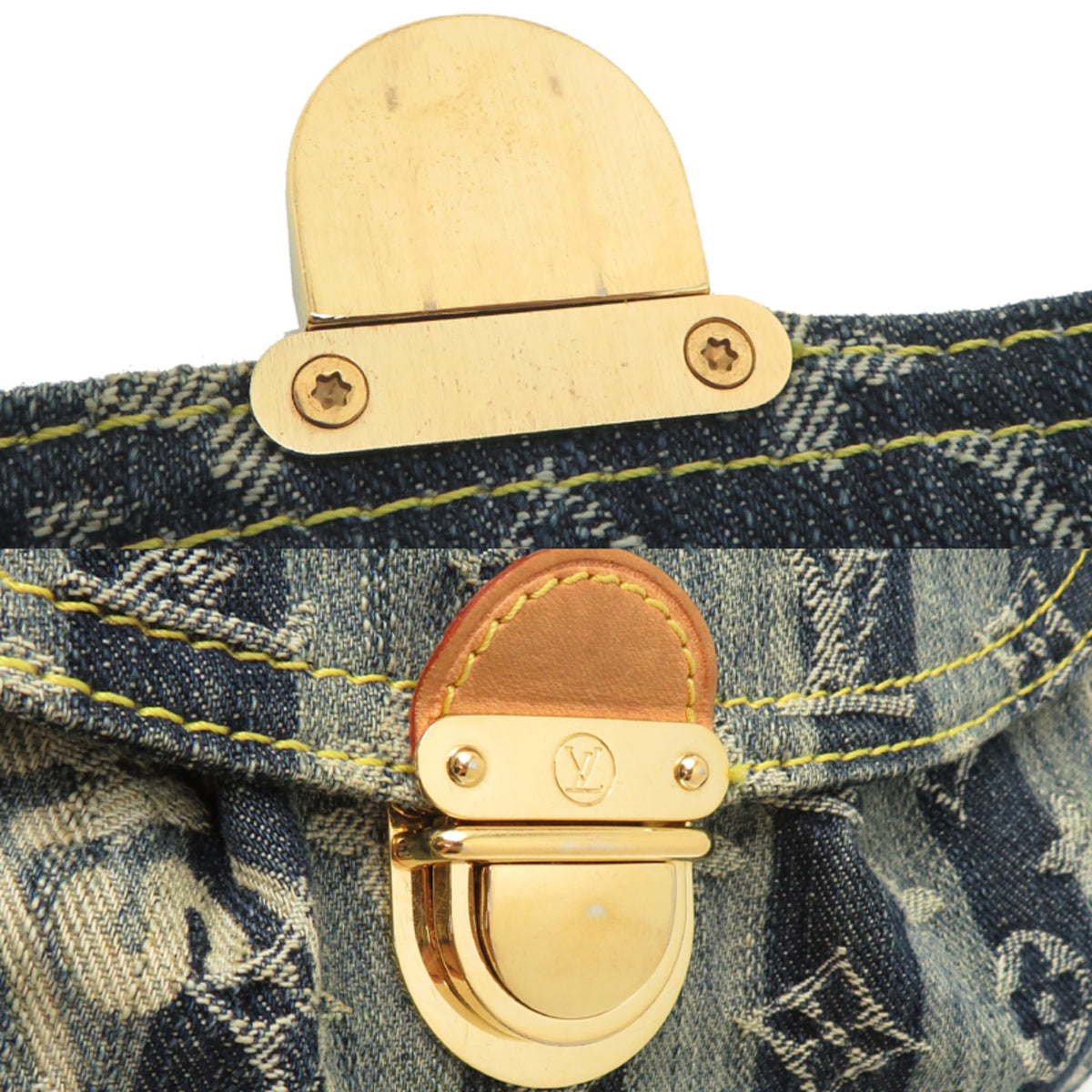 Louis Vuitton Blue Monogram Denim Shoulder Bag (Pre-Owned)