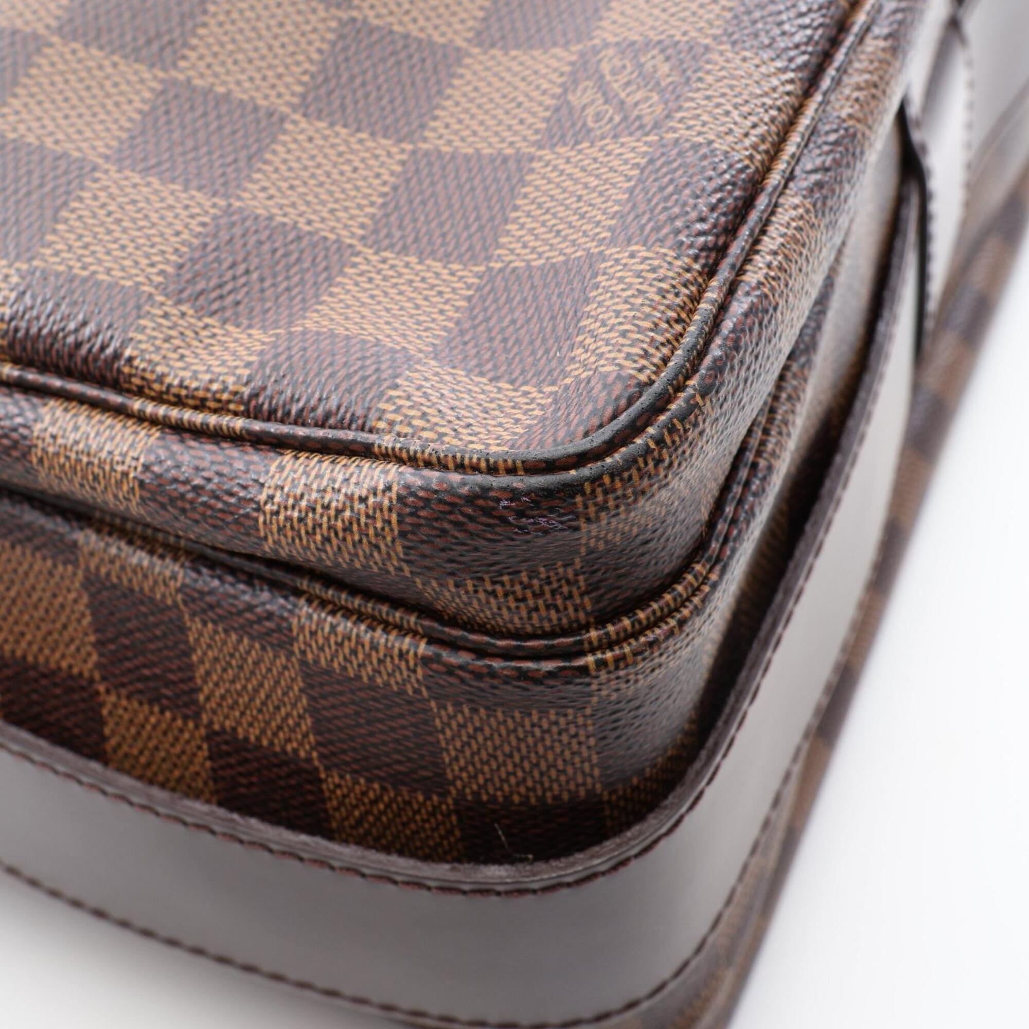 Louis Vuitton Brown Ebene Coated Canvas Leather Handbag Shoulder Bag (Pre-Owned)