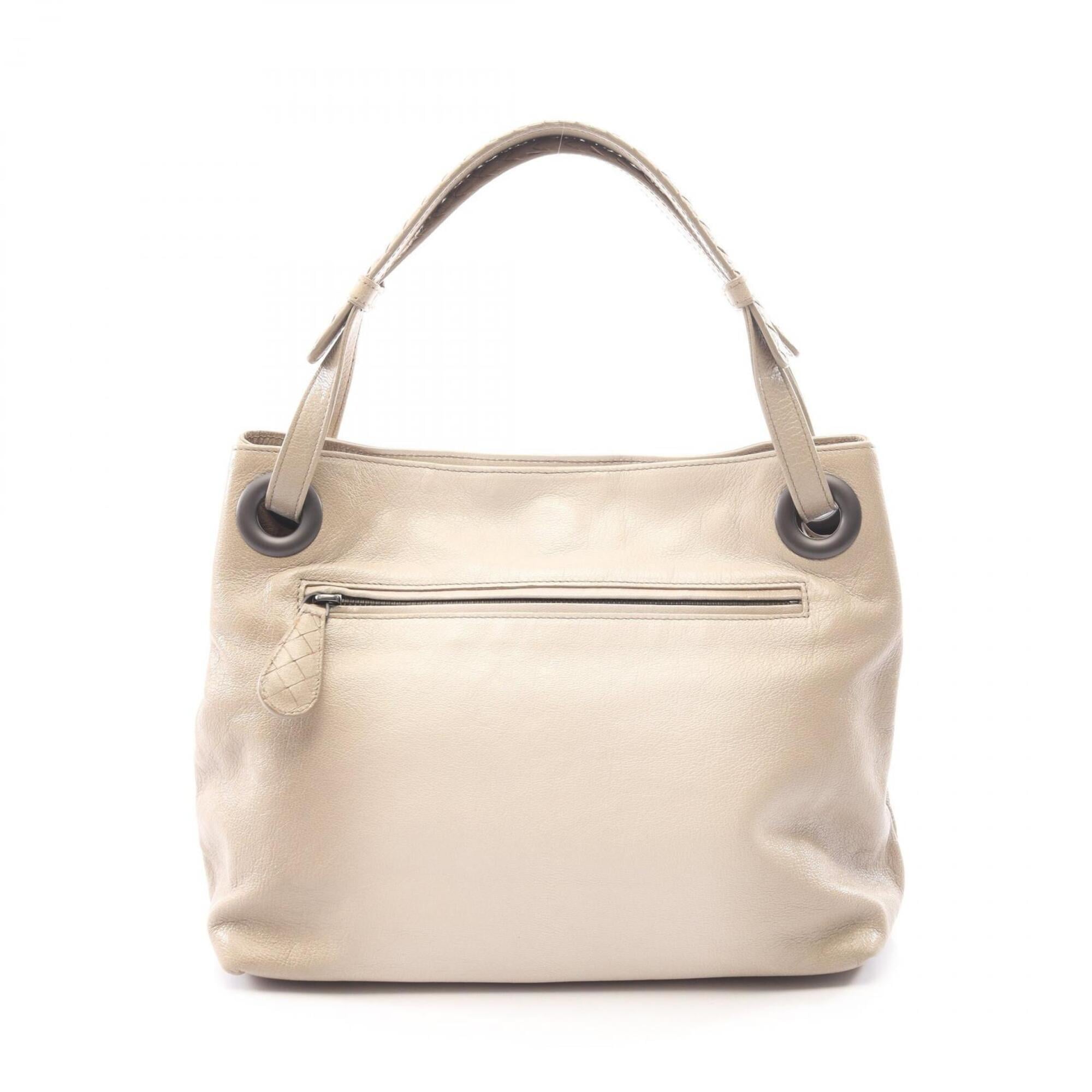 Bottega Veneta Beige Leather Handbag Tote Bag (Pre-Owned)